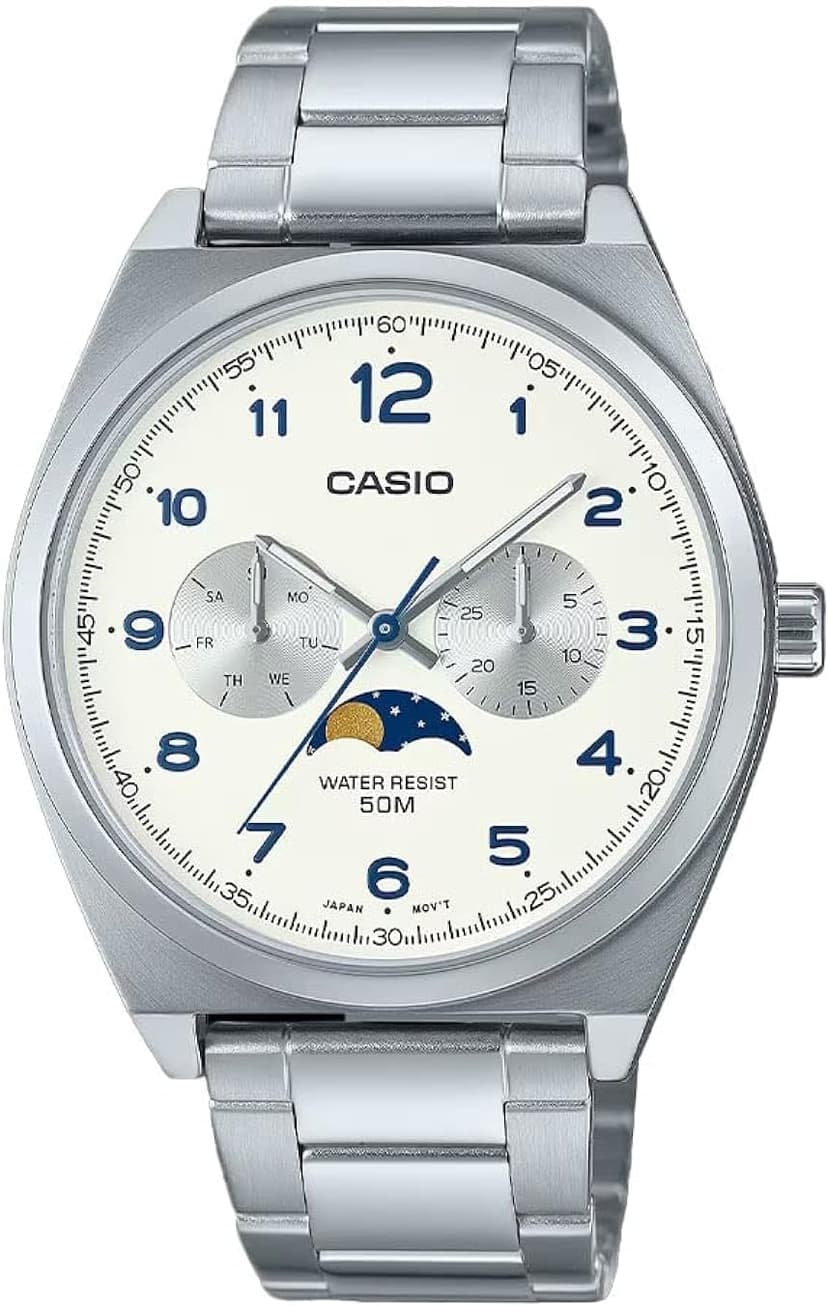 ساعت مچی مردانه Casio صفحه نقرهای بند نقرهای مدل MTP-M300D-7AVDF ساعت مچی مردانه Casio صفحه نقرهای بند نقرهای مدل MTP-M300D-7AVDF