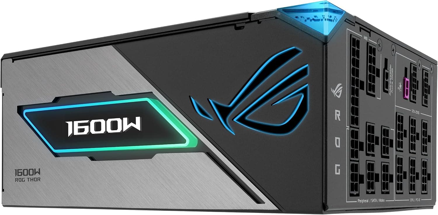 منبع تغذیه گیمینگ ASUS ROG Thor 1600W Titanium III EVO تمام ماژولار مشکی مدل 90YE00VB-B0NA00 منبع تغذیه گیمینگ ASUS ROG Thor 1600W Titanium III EVO تمام ماژولار مشکی مدل 90YE00VB-B0NA00