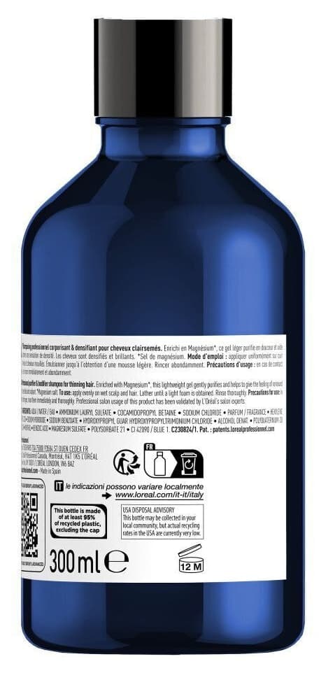 شامپو زنانه L'oreal Professionnel با افزایش تراکم برای موهای نازکشده Serie Expert Serioxyl Advanced 300 ml شامپو زنانه L'oreal Professionnel با افزایش تراکم برای موهای نازکشده Serie Expert Serioxyl Advanced 300 ml