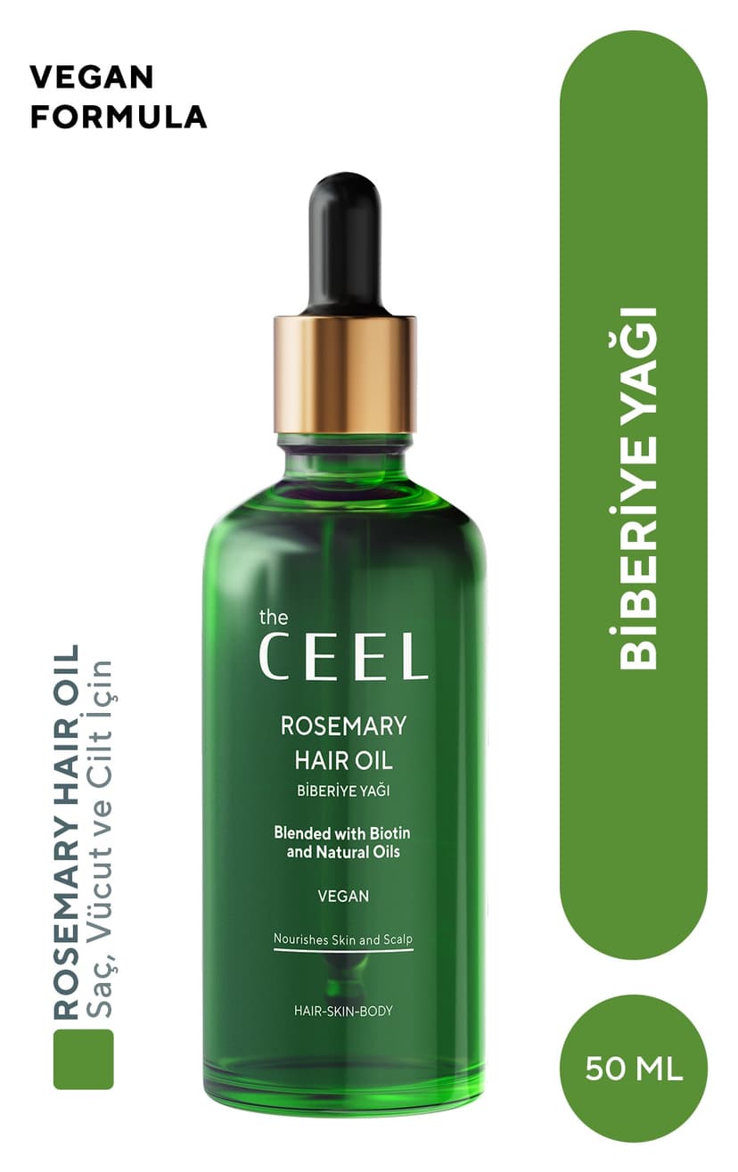 کمپلکس روغن موی رزماری The Ceel حاوی بیوتین، روغن کرچک و ویتامین E 50 ML کمپلکس روغن موی رزماری The Ceel حاوی بیوتین، روغن کرچک و ویتامین E 50 ML