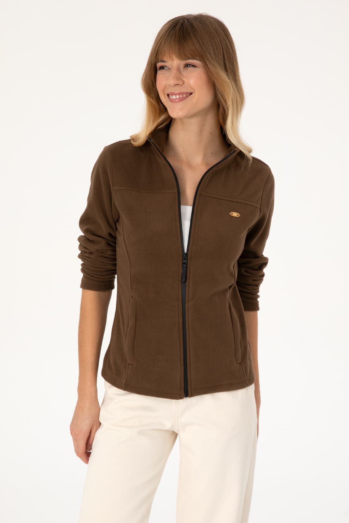 سوئیشرت پلار زنانه U.S. Polo Assn. قهوهای یقه ایستاده زیپدار مدل 50316729-VR029 سوئیشرت پلار زنانه U.S. Polo Assn. قهوهای یقه ایستاده زیپدار مدل 50316729-VR029