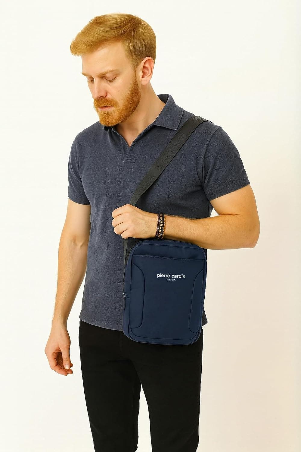 کیف مردانه Pierre Cardin سرمهای مدل 01pc002010-L کیف مردانه Pierre Cardin سرمهای مدل 01pc002010-L