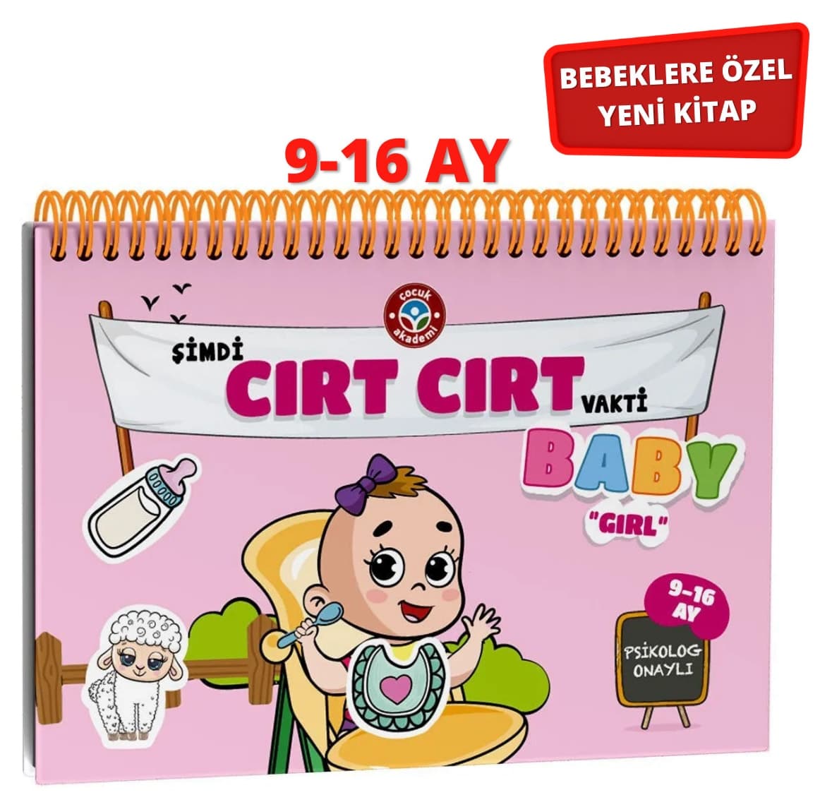 کتاب کودک دخترانه Çocuk Akademi با چسب ولکرو 9-16 ماه کتاب کودک دخترانه Çocuk Akademi با چسب ولکرو 9-16 ماه
