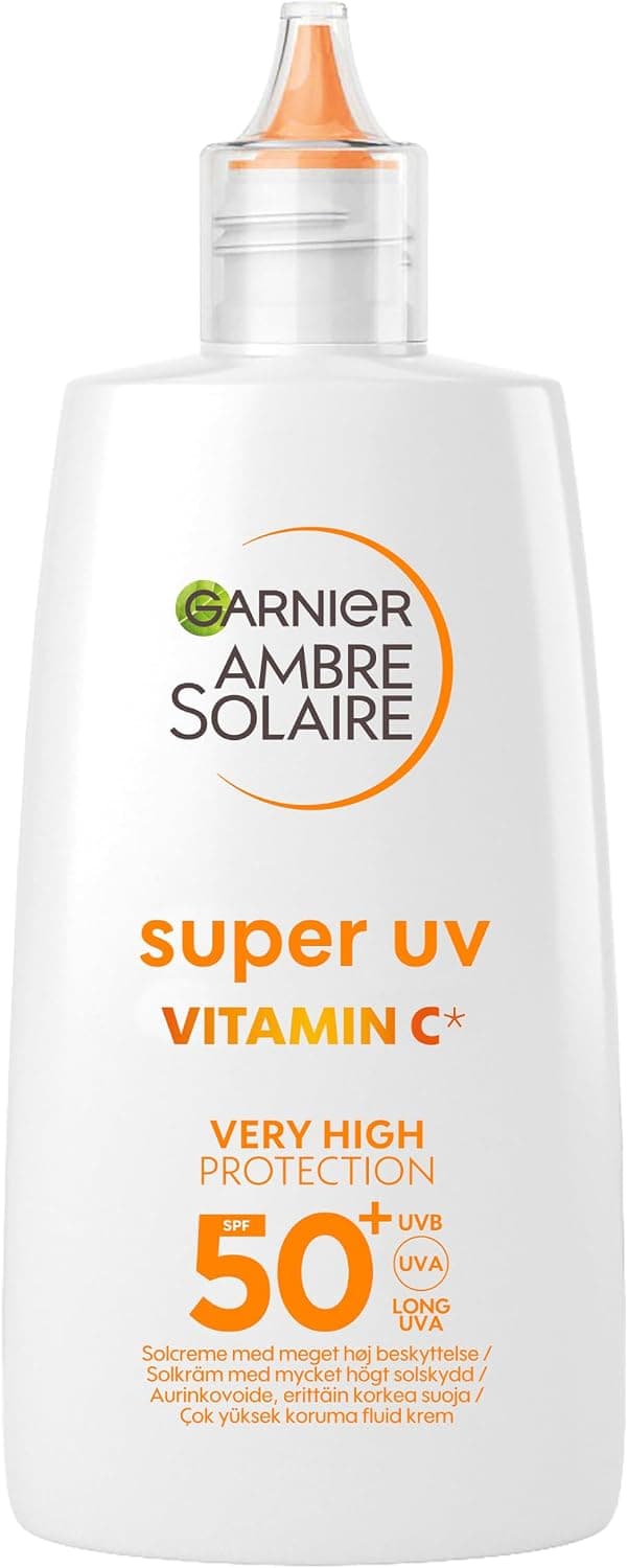 ضدآفتاب فلویید صورت Garnier Ambre Solaire Super UV با ویتامین C ضد لک SPF50+ 40 ml ضدآفتاب فلویید صورت Garnier Ambre Solaire Super UV با ویتامین C ضد لک SPF50+ 40 ml