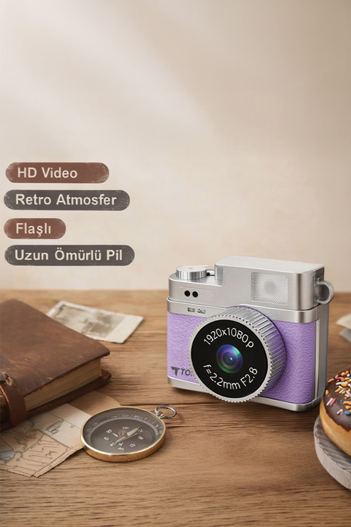 دوربین دیجیتال مینی Torima فیلمبرداری سلفی و ولاگ 1080P مدل CMR35 بنفش دوربین دیجیتال مینی Torima فیلمبرداری سلفی و ولاگ 1080P مدل CMR35 بنفش