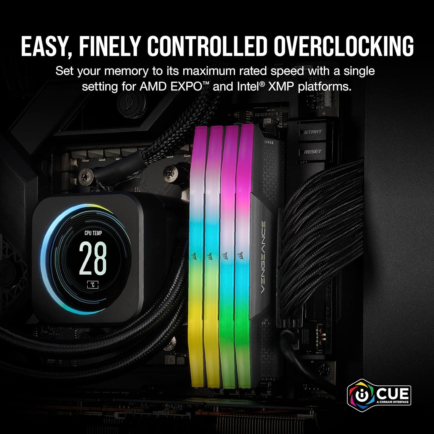 رم دسکتاپ DDR5 Corsair 32GB (2x16GB) 6400MHz خاکستری RGB مدل CMH32GX5M2B6400Z36 رم دسکتاپ DDR5 Corsair 32GB (2x16GB) 6400MHz خاکستری RGB مدل CMH32GX5M2B6400Z36