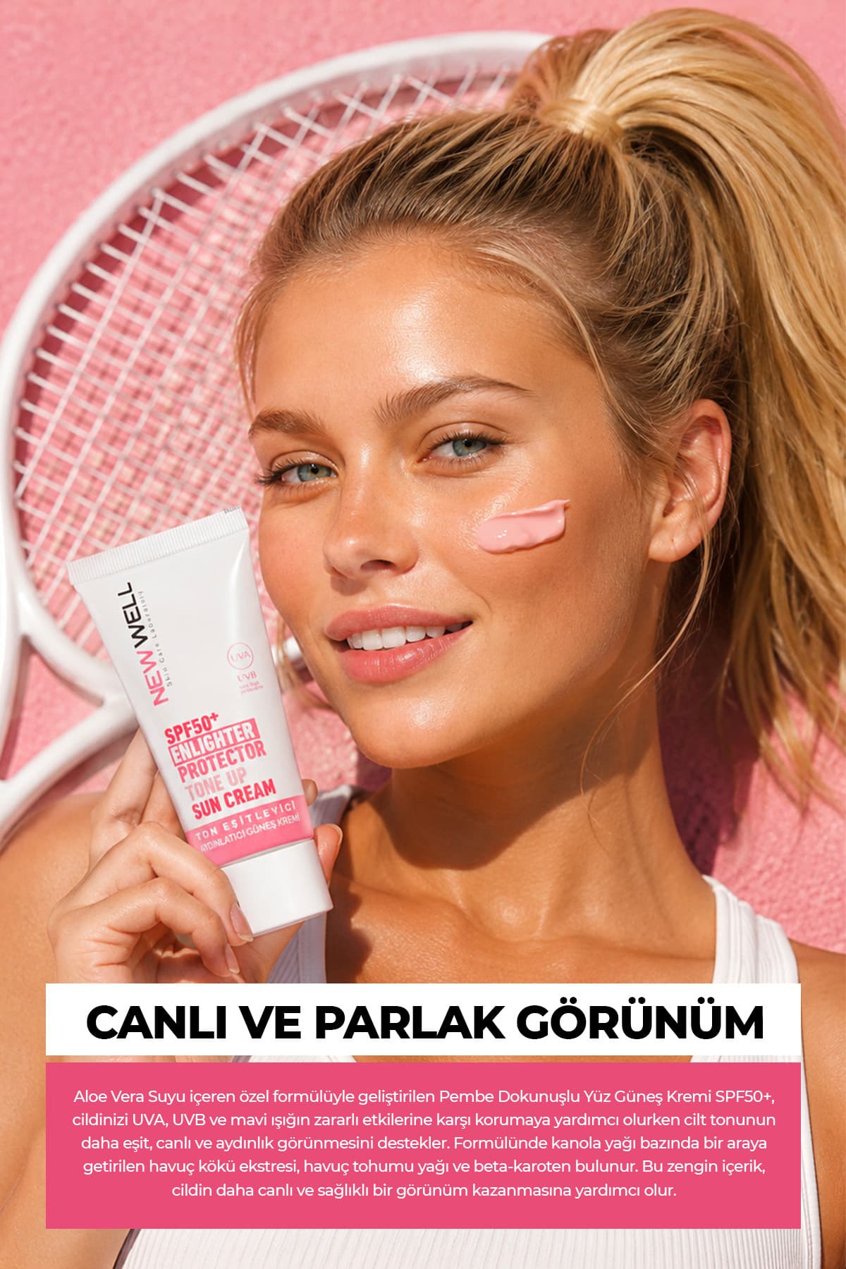 کرم ضدآفتاب صورت 3 عددی New Well صورتی روشنکننده و یکنواختکننده رنگ پوست SPF50 50 ml کرم ضدآفتاب صورت 3 عددی New Well صورتی روشنکننده و یکنواختکننده رنگ پوست SPF50 50 ml