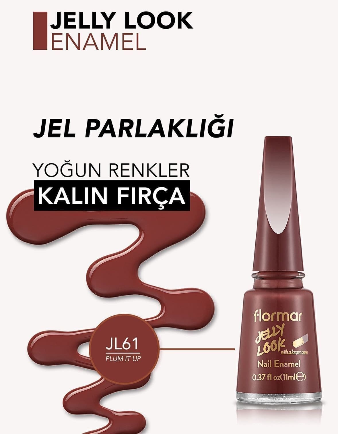 لاک ناخن براق با ظاهر ژلهای Flormar بنفش متمایل به زرشکی مدل jl61 Plum It Up لاک ناخن براق با ظاهر ژلهای Flormar بنفش متمایل به زرشکی مدل jl61 Plum It Up