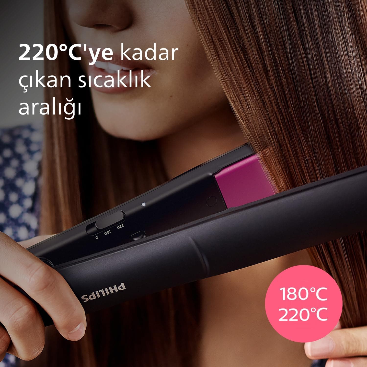 اتو مو PHILIPS با صفحات سرامیکی کراتین و فناوری ThermoProtect، 2 تنظیم دما، قفل دکمه، مدل BHS375/00 اتو مو PHILIPS با صفحات سرامیکی کراتین و فناوری ThermoProtect، 2 تنظیم دما، قفل دکمه، مدل BHS375/00