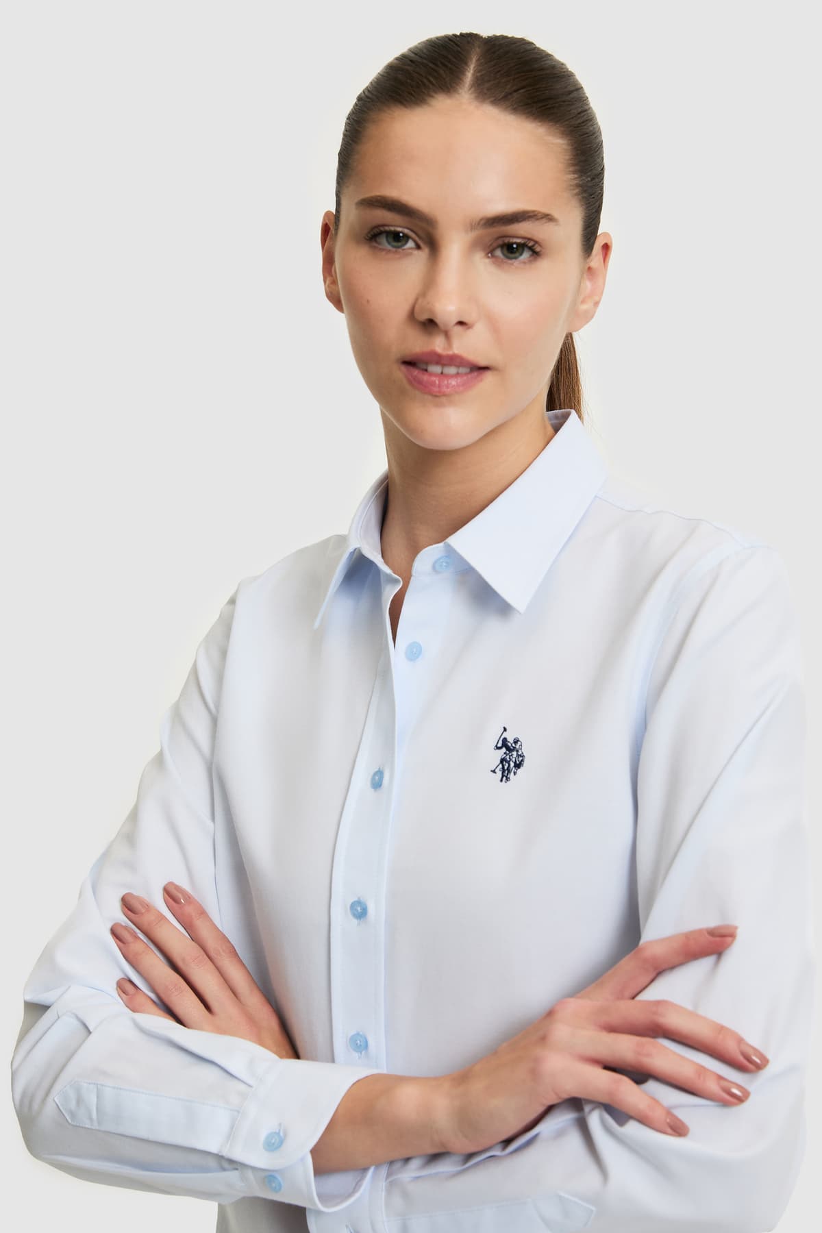 پیراهن زنانه U.S. Polo Assn. ساده آبی روشن آستینبلند مدل 50324791-VR003 پیراهن زنانه U.S. Polo Assn. ساده آبی روشن آستینبلند مدل 50324791-VR003
