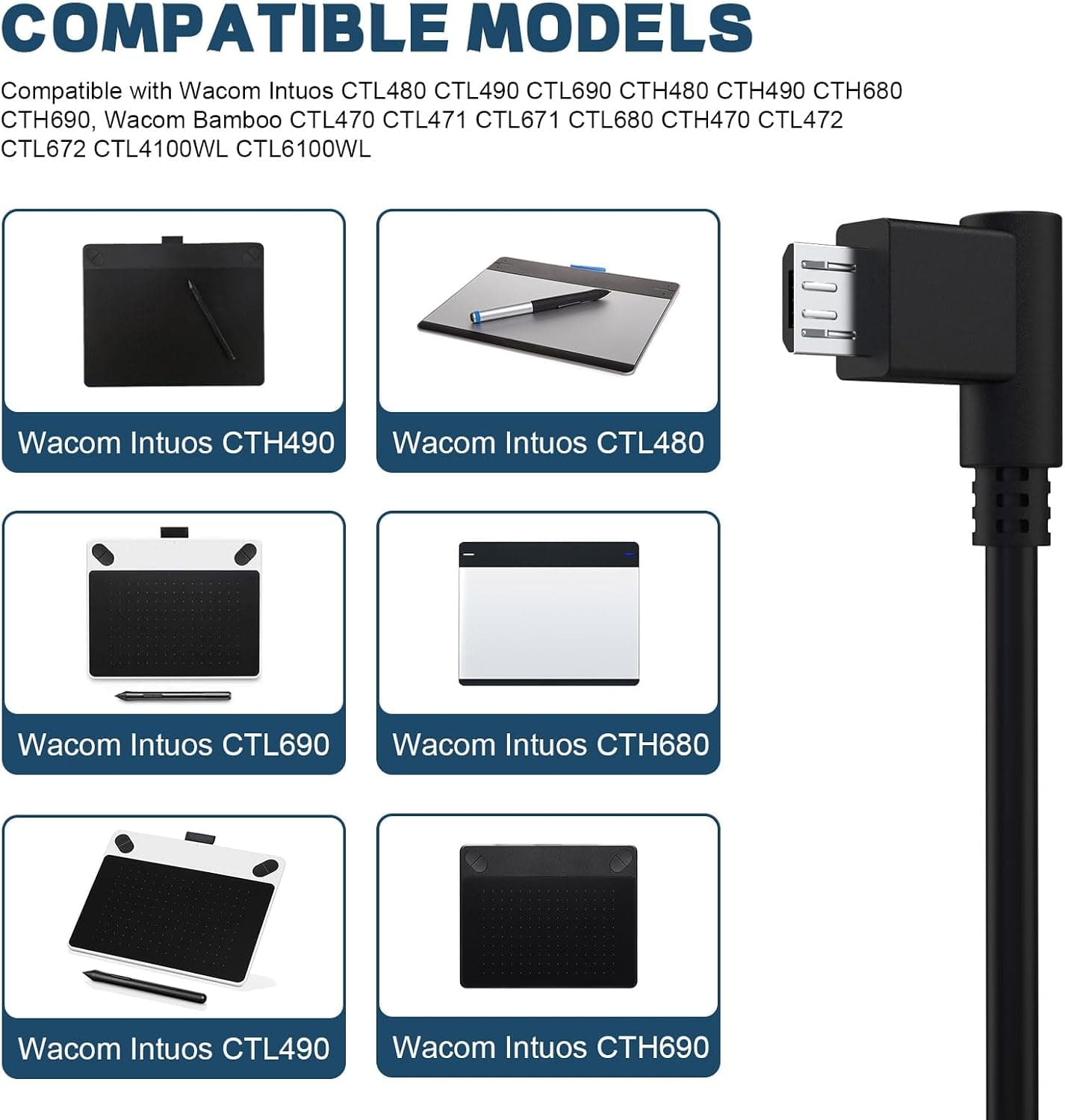 کابل شارژ Micro USB Arzweyk سازگار با تبلتهای Wacom Intuos Bamboo 1.7m کابل شارژ Micro USB Arzweyk سازگار با تبلتهای Wacom Intuos Bamboo 1.7m