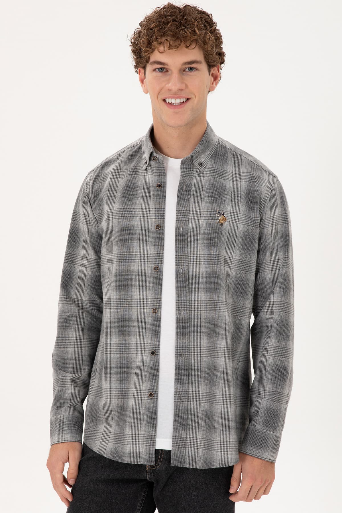 پیراهن مردانه آستینبلند خاکستری U.S. Polo Assn. مدل 50291383-VR024 پیراهن مردانه آستینبلند خاکستری U.S. Polo Assn. مدل 50291383-VR024