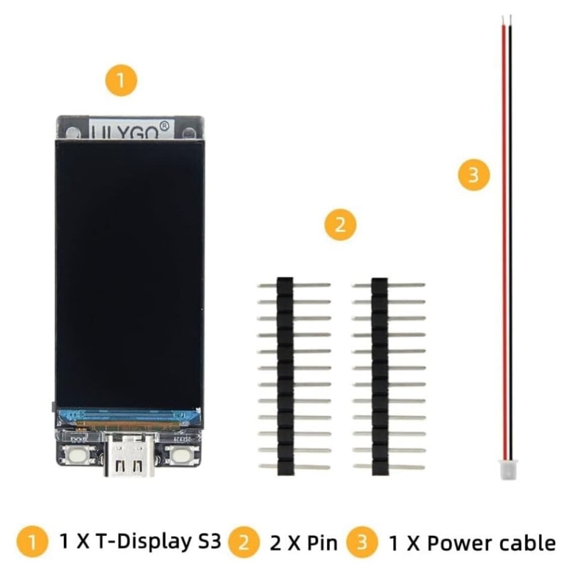 کارت توسعه LILYGO مدل T-Display S3 ESP32-S3 نمایشگر TFT 1.9 ST7789 بدون لحیم کارت توسعه LILYGO مدل T-Display S3 ESP32-S3 نمایشگر TFT 1.9 ST7789 بدون لحیم