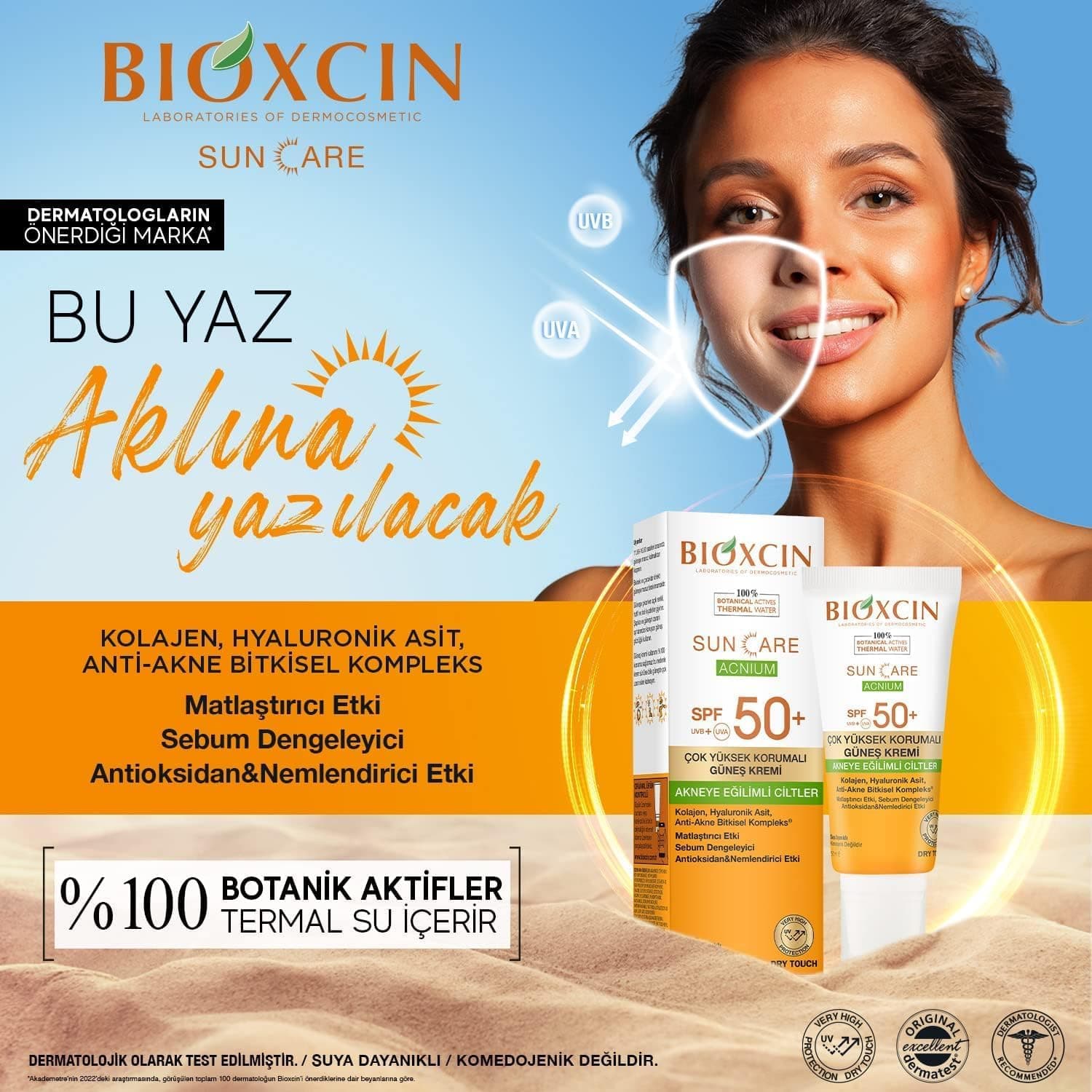 کرم ضد آفتاب Bioxcin برای پوست مستعد آکنه SPF 50 مات 50 ml کرم ضد آفتاب Bioxcin برای پوست مستعد آکنه SPF 50 مات 50 ml