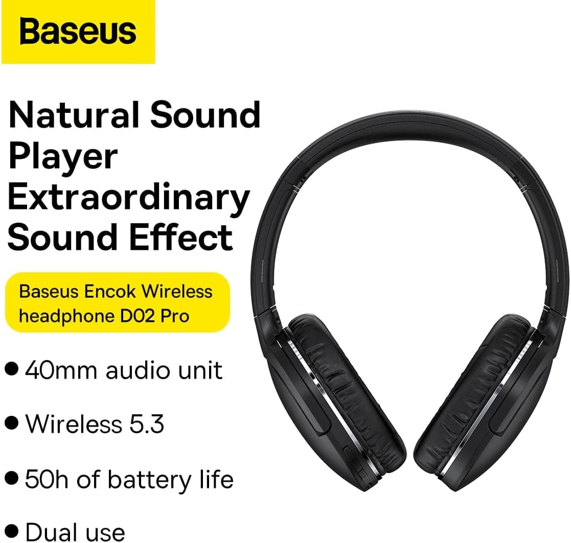 هدفون بلوتوثی Baseus مشکی مدل D02 Pro هدفون بلوتوثی Baseus مشکی مدل D02 Pro