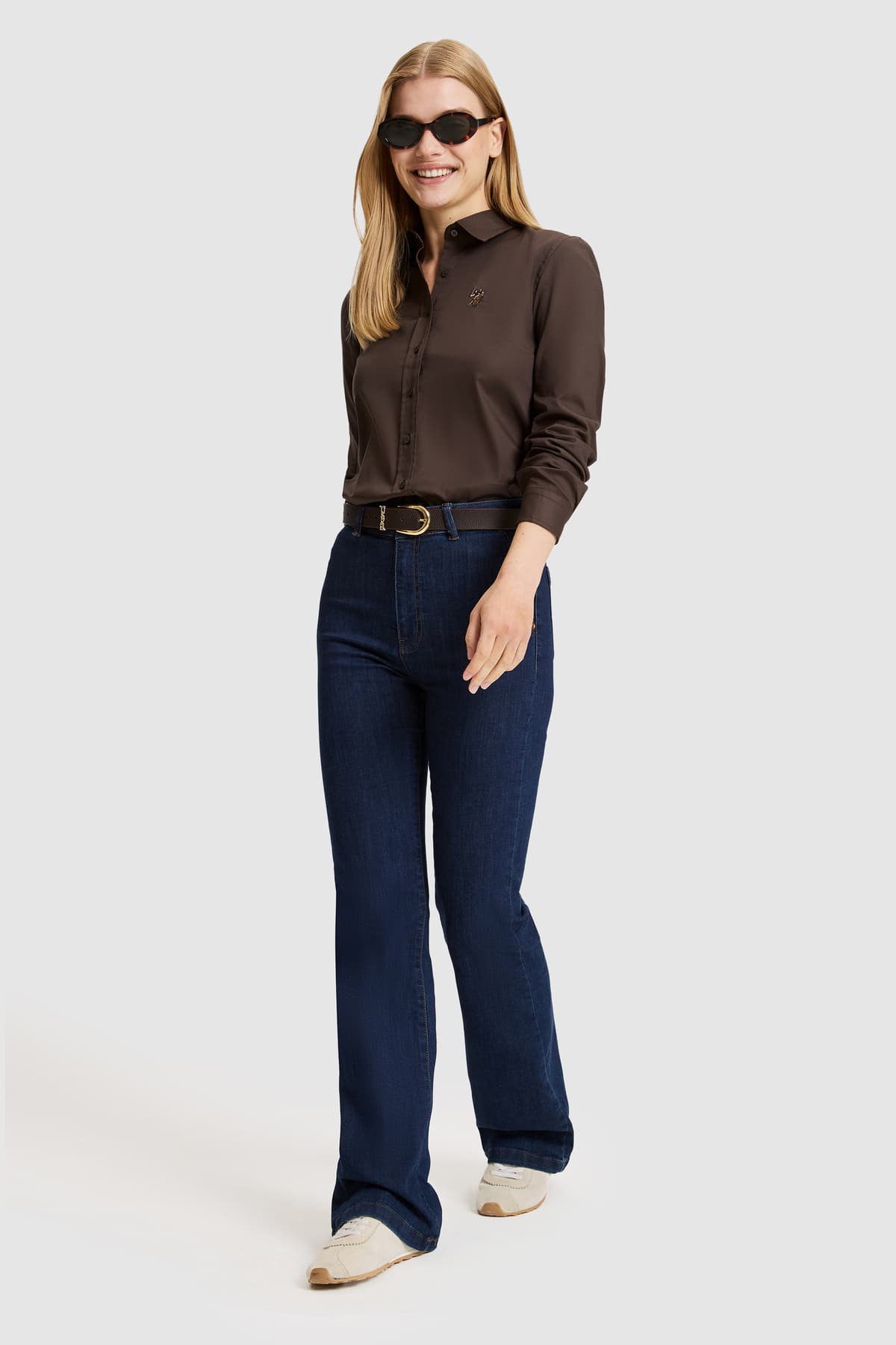 پیراهن زنانه U.S. Polo Assn. قهوهای تیره آستین بلند بیسیک مدل 50329503-VR084 پیراهن زنانه U.S. Polo Assn. قهوهای تیره آستین بلند بیسیک مدل 50329503-VR084