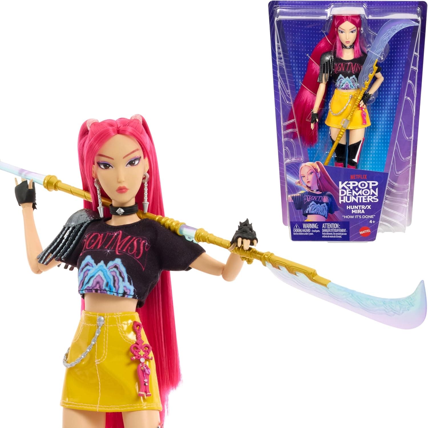 فیگور کاراکتر اصلی Mattel سری K POP Demon Hunters Jinu فیگور کاراکتر اصلی Mattel سری K POP Demon Hunters Jinu