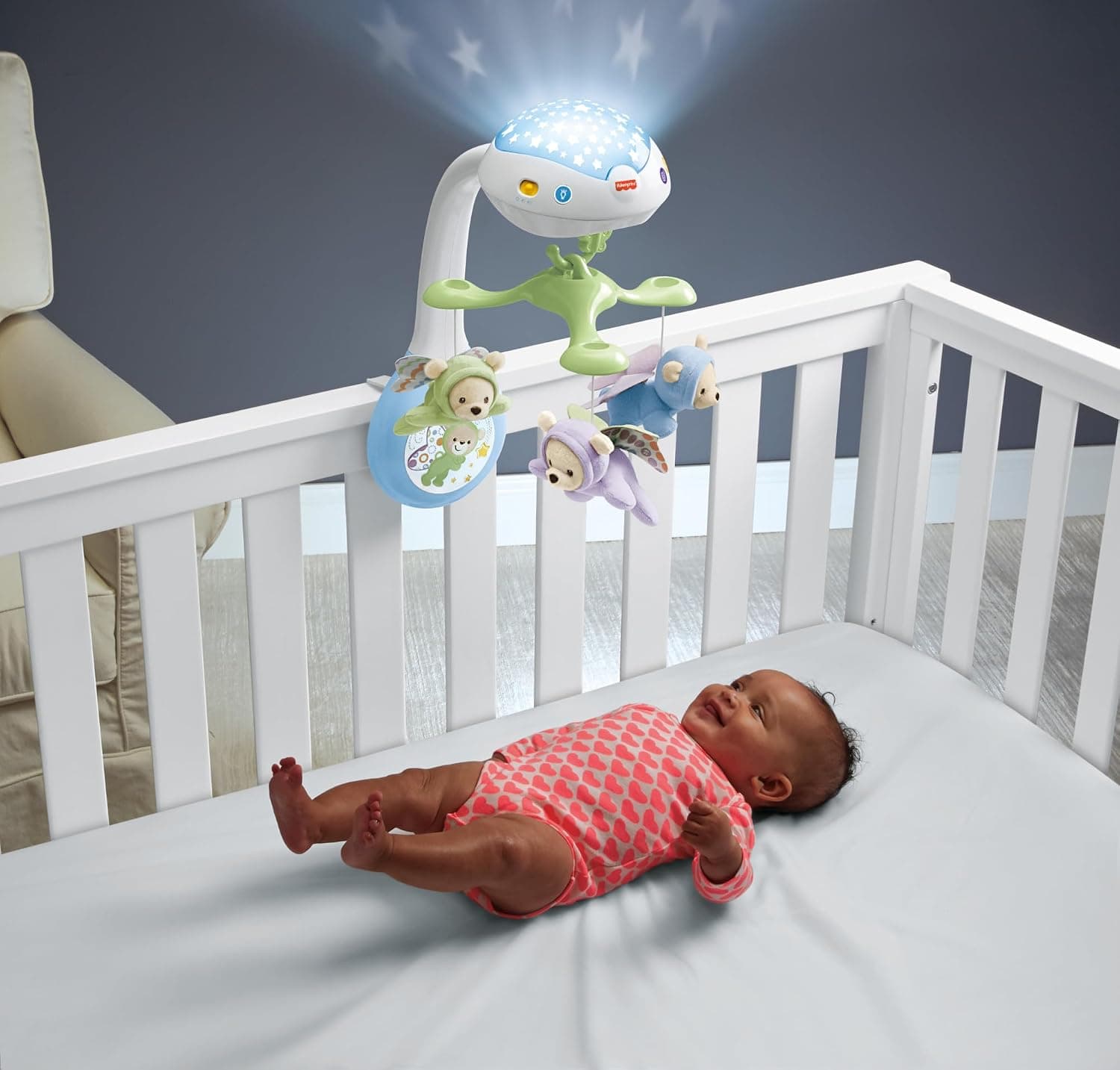 آویز تخت نوزاد Fisher-Price Butterfly Dreams سهکاره پروژکتوردار آویز تخت نوزاد Fisher-Price Butterfly Dreams سهکاره پروژکتوردار