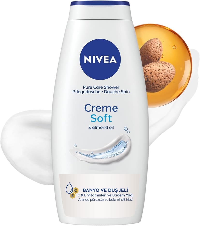 ژل حمام و دوش NIVEA Creme Soft با روغن بادام 750 ml ژل حمام و دوش NIVEA Creme Soft با روغن بادام 750 ml