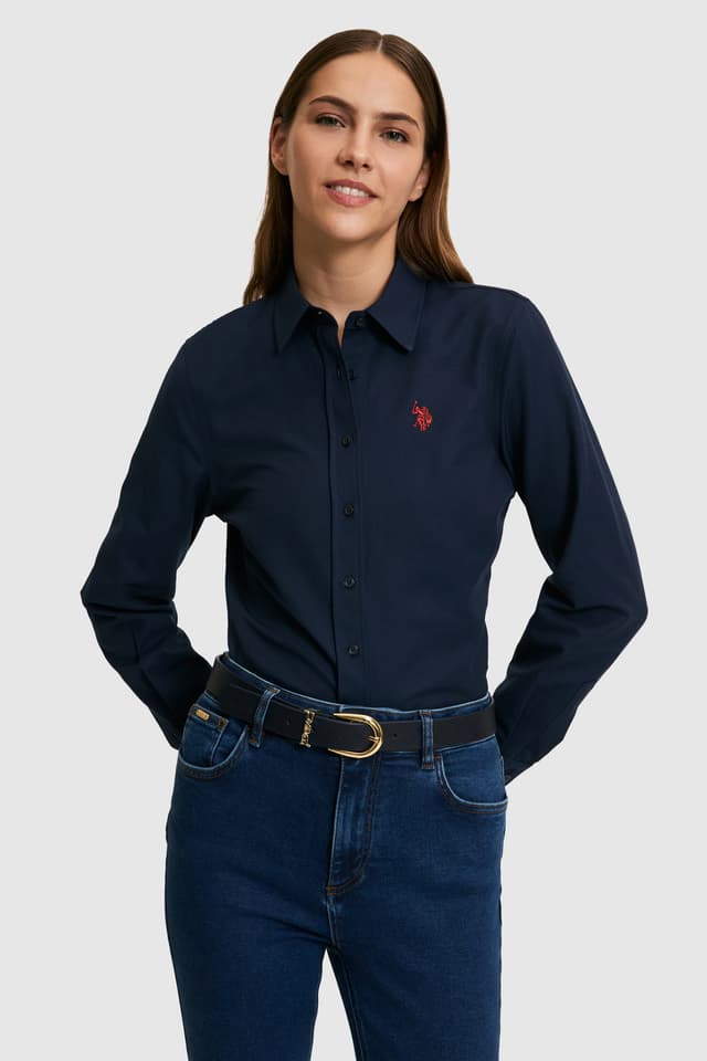 پیراهن زنانه U.S. Polo Assn. آستینبلند ساده سرمهای مدل 50324791-VR033 پیراهن زنانه U.S. Polo Assn. آستینبلند ساده سرمهای مدل 50324791-VR033
