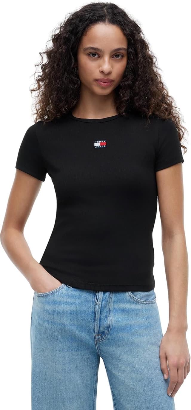 تیشرت زنانه Tommy Hilfiger Tommy Jeans مدل TJW SLIM BADGE RIB TEE تیشرت زنانه Tommy Hilfiger Tommy Jeans مدل TJW SLIM BADGE RIB TEE