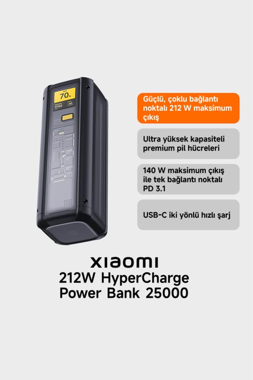پاوربانک Xiaomi 212W HyperCharge ظرفیت 25000mAh مدل GL پاوربانک Xiaomi 212W HyperCharge ظرفیت 25000mAh مدل GL