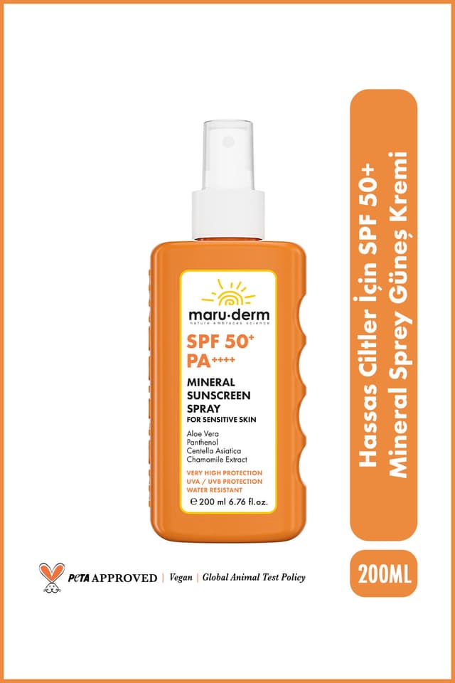 کرم ضد آفتاب اسپری معدنی برای پوست حساس Maru.Derm با SPF 50+ و PA++++ 200 ML کرم ضد آفتاب اسپری معدنی برای پوست حساس Maru.Derm با SPF 50+ و PA++++ 200 ML