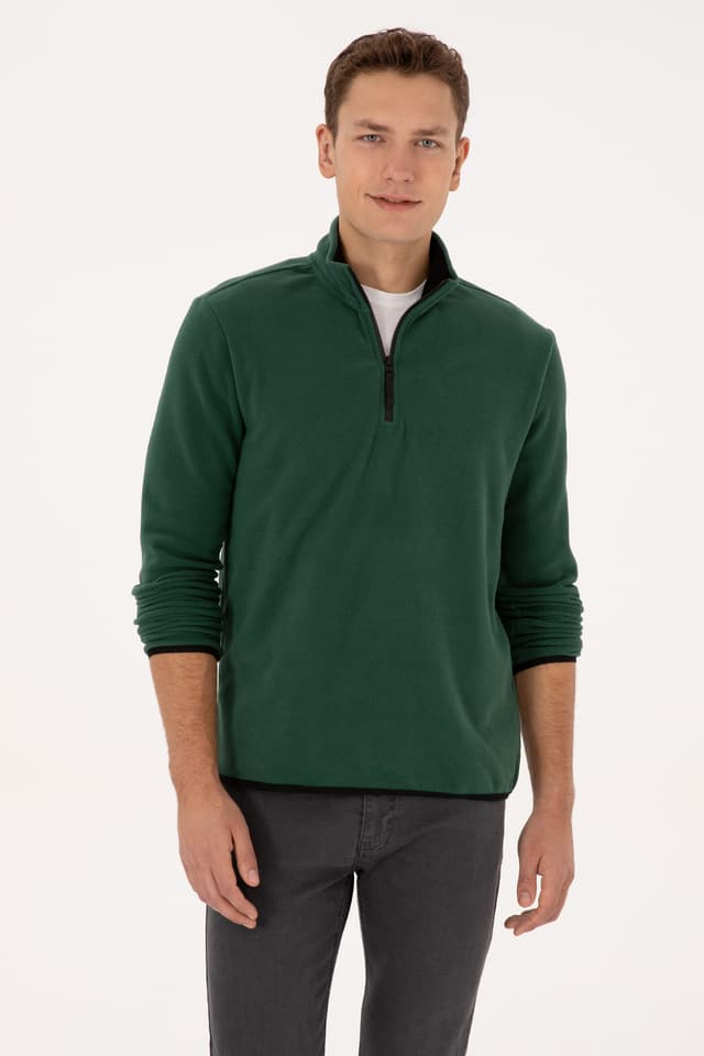 سویشرت مردانه U.S. Polo Assn. پولار نیم زیپ فیت معمولی سبز تیره مدل 50313777-VR079 سویشرت مردانه U.S. Polo Assn. پولار نیم زیپ فیت معمولی سبز تیره مدل 50313777-VR079