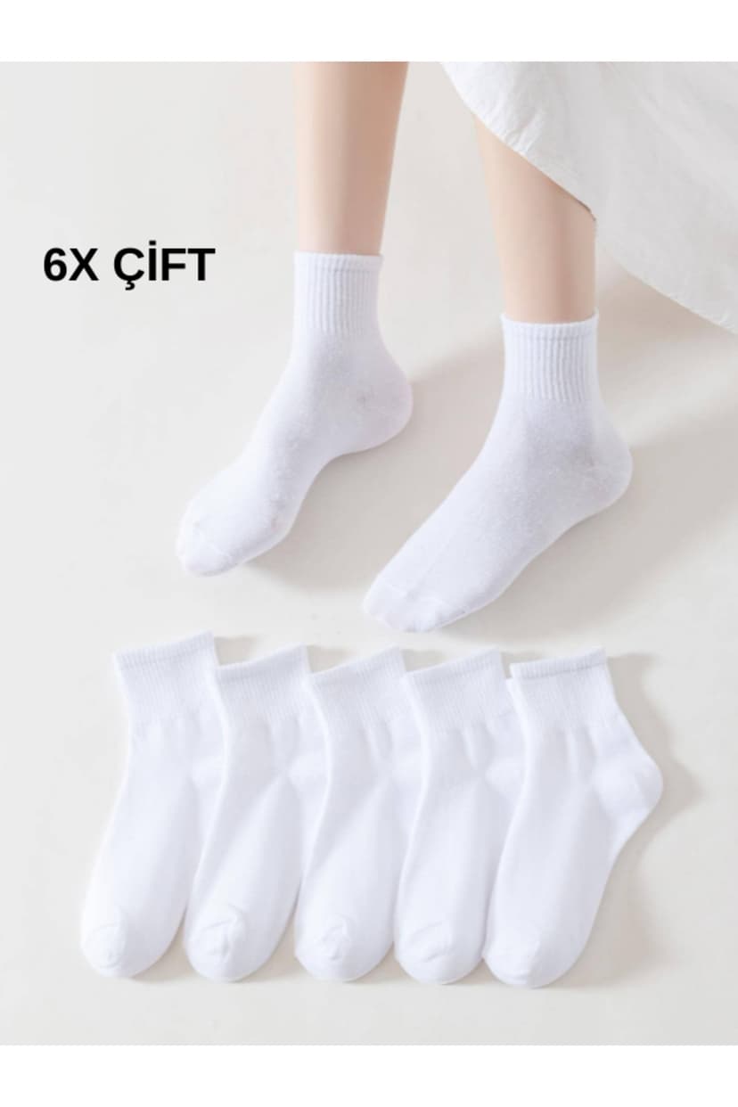 جوراب یونیسکس myprem socks پنبهای نیمساق سفید تنیس ۶ بسته جوراب یونیسکس myprem socks پنبهای نیمساق سفید تنیس ۶ بسته