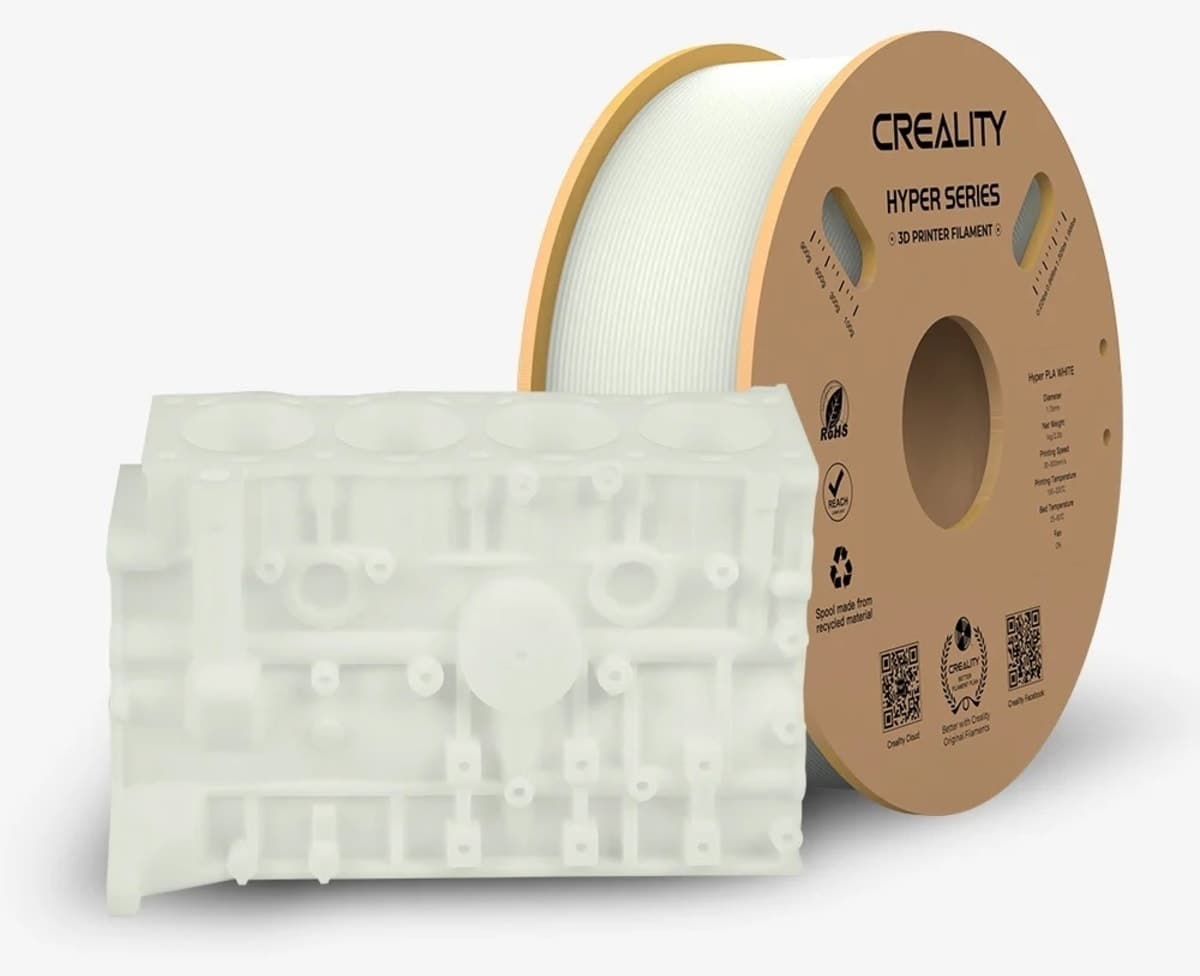 فیلامنت Creality Hyper PLA سفید 1.75mm 1kg فیلامنت Creality Hyper PLA سفید 1.75mm 1kg