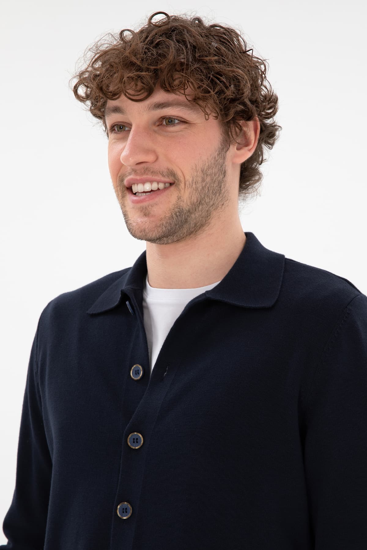 کاردیگان بافت مردانه U.S. Polo Assn. سرمهای ساده مدل 50298272-VR033 کاردیگان بافت مردانه U.S. Polo Assn. سرمهای ساده مدل 50298272-VR033