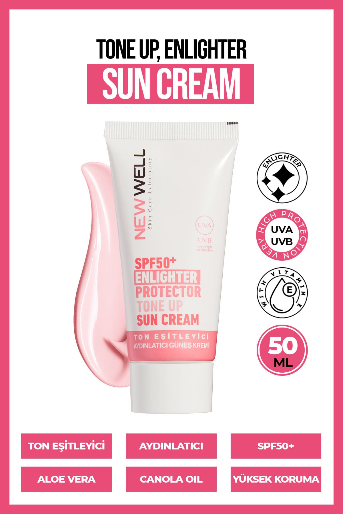 کرم ضد آفتاب صورت New Well با محافظت بالا یکنواختکننده روشنکننده SPF50+ 50 ml کرم ضد آفتاب صورت New Well با محافظت بالا یکنواختکننده روشنکننده SPF50+ 50 ml