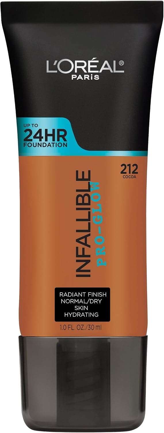 کرمپودر L'Oreal Paris Infallible Pro-Glow ماندگاری تا 24HR، رنگ 204 Natural Buff، 1 fl oz کرمپودر L'Oreal Paris Infallible Pro-Glow ماندگاری تا 24HR، رنگ 204 Natural Buff، 1 fl oz