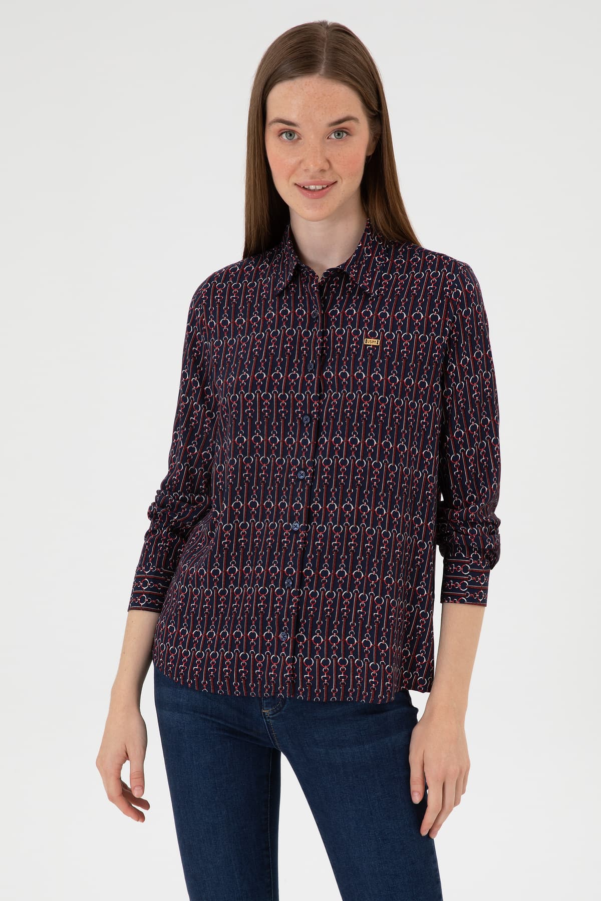 پیراهن زنانه آستینبلند سرمهای U.S. Polo Assn. مدل 50316381-VR033 پیراهن زنانه آستینبلند سرمهای U.S. Polo Assn. مدل 50316381-VR033