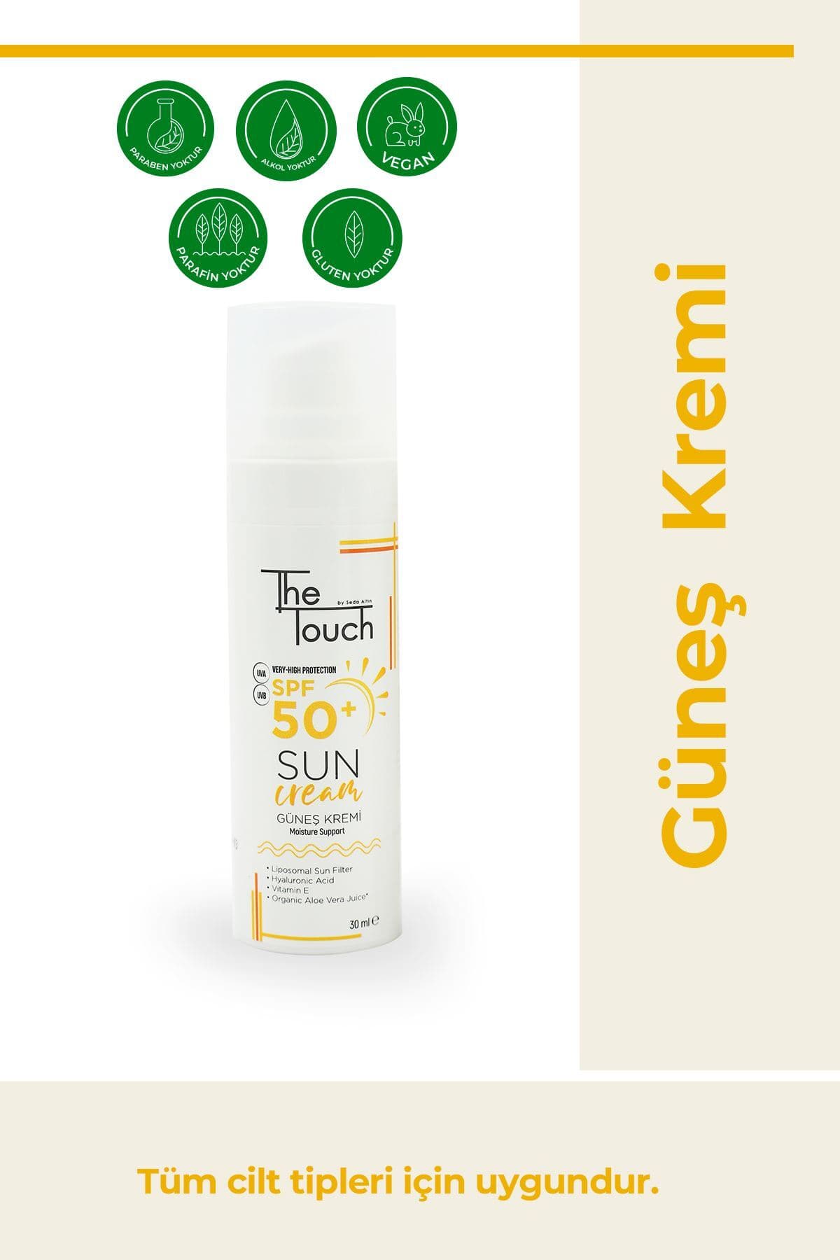 کرم ضدآفتاب The Touch By Seda Altın SPF 50+ کرم ضدآفتاب The Touch By Seda Altın SPF 50+