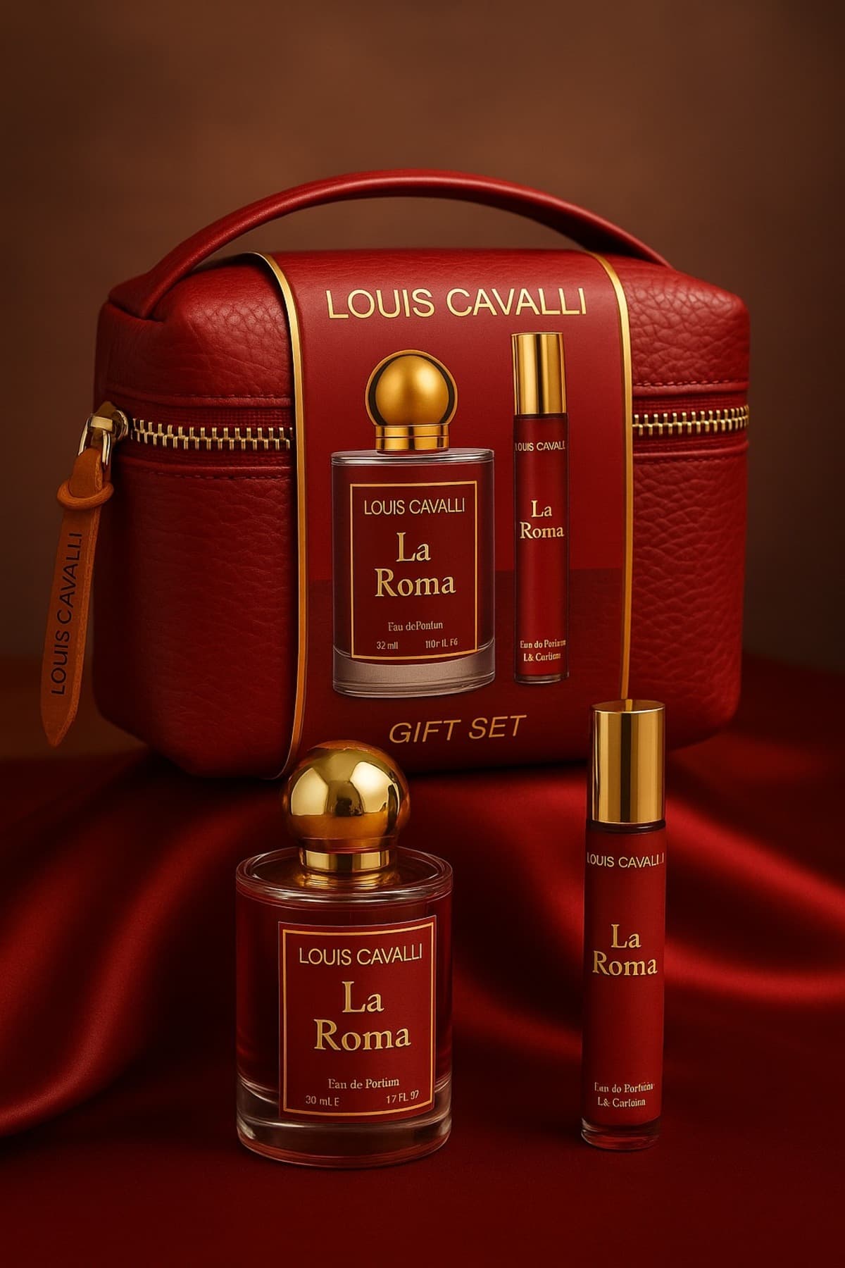 ست عطر زنانه LOUIS CAVALLI La Roma همراه کیف مدل 50 ML+20 ML ست عطر زنانه LOUIS CAVALLI La Roma همراه کیف مدل 50 ML+20 ML