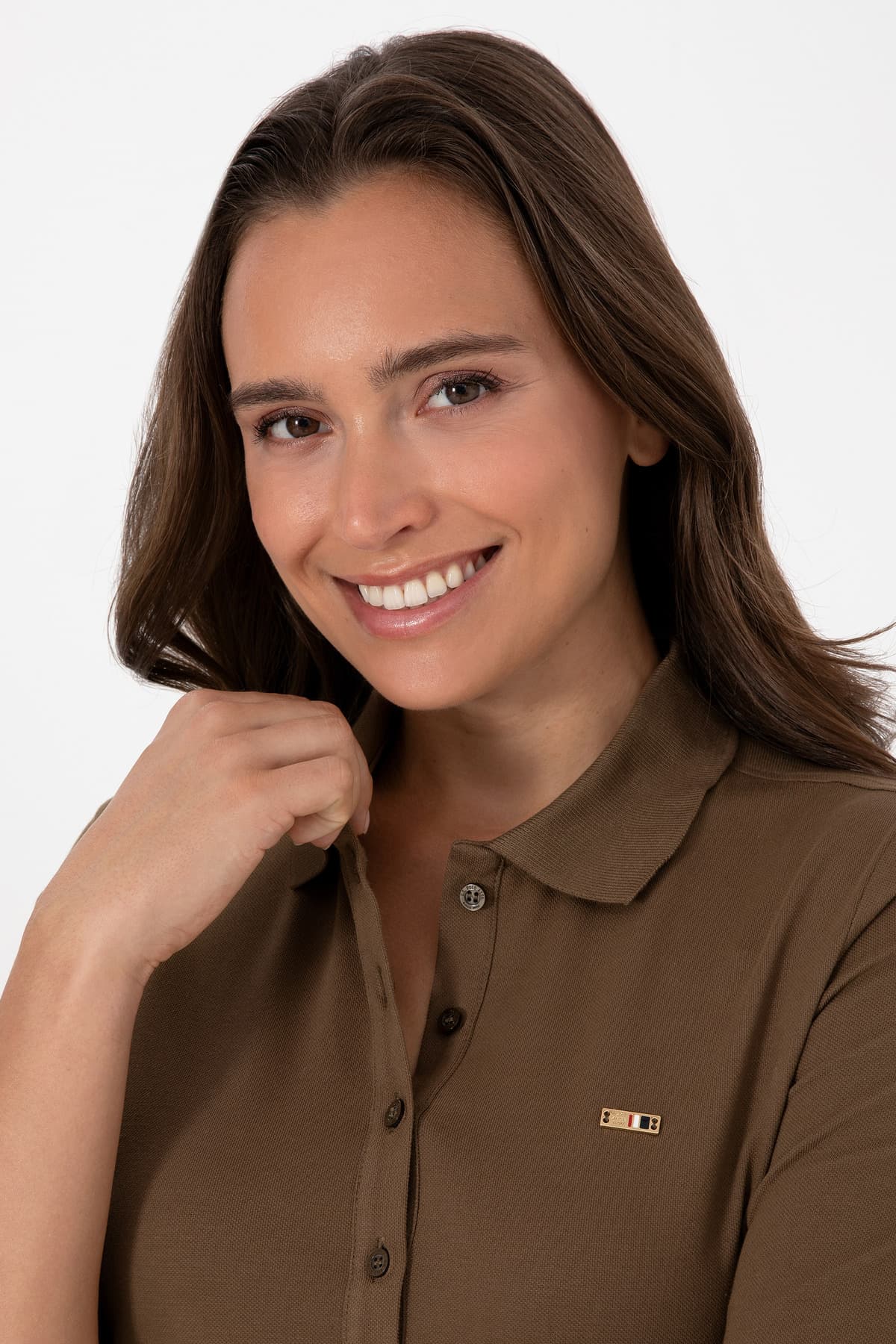 سویشرت یقه پولو زنانه U.S. Polo Assn. خاکی ساده مدل 50313593-VR027 سویشرت یقه پولو زنانه U.S. Polo Assn. خاکی ساده مدل 50313593-VR027