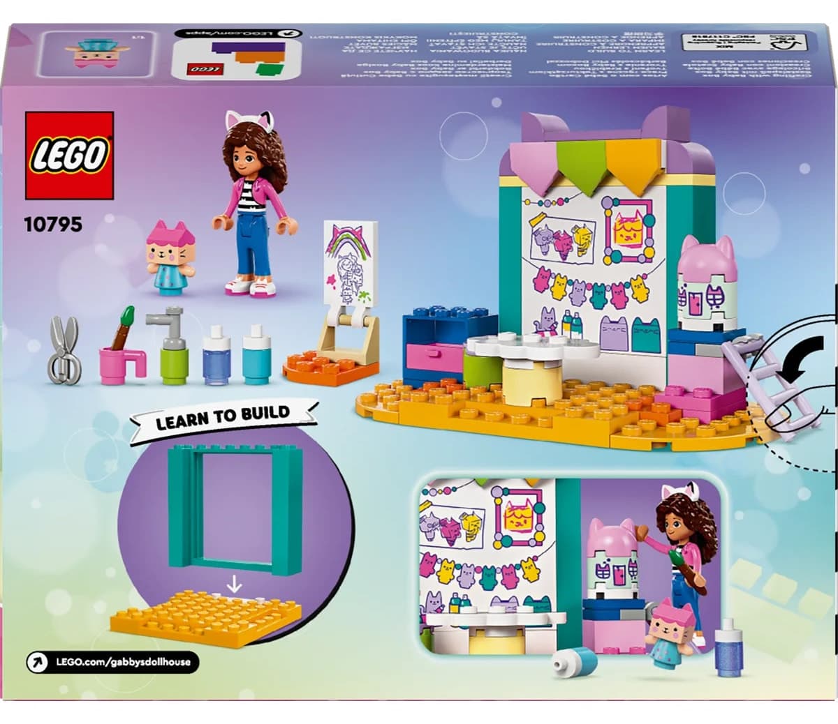 لگو Gabby's Dollhouse گربه کارتنی و هنرهای دستی 60 قطعه مدل 10795 لگو Gabby's Dollhouse گربه کارتنی و هنرهای دستی 60 قطعه مدل 10795