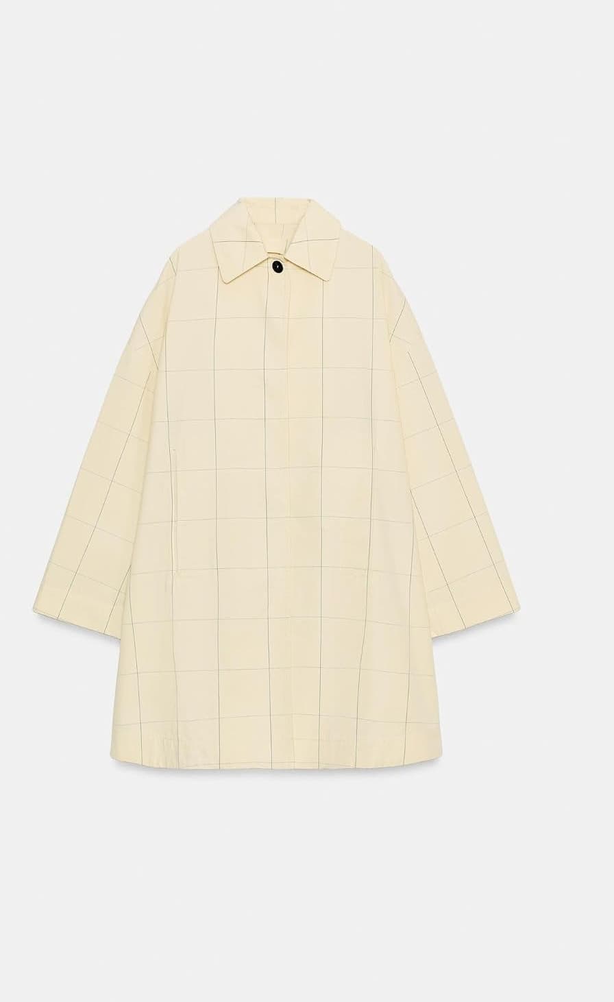ترنچ کت مردانه Zara چهارخانه ZW COLLECTION ترنچ کت مردانه Zara چهارخانه ZW COLLECTION