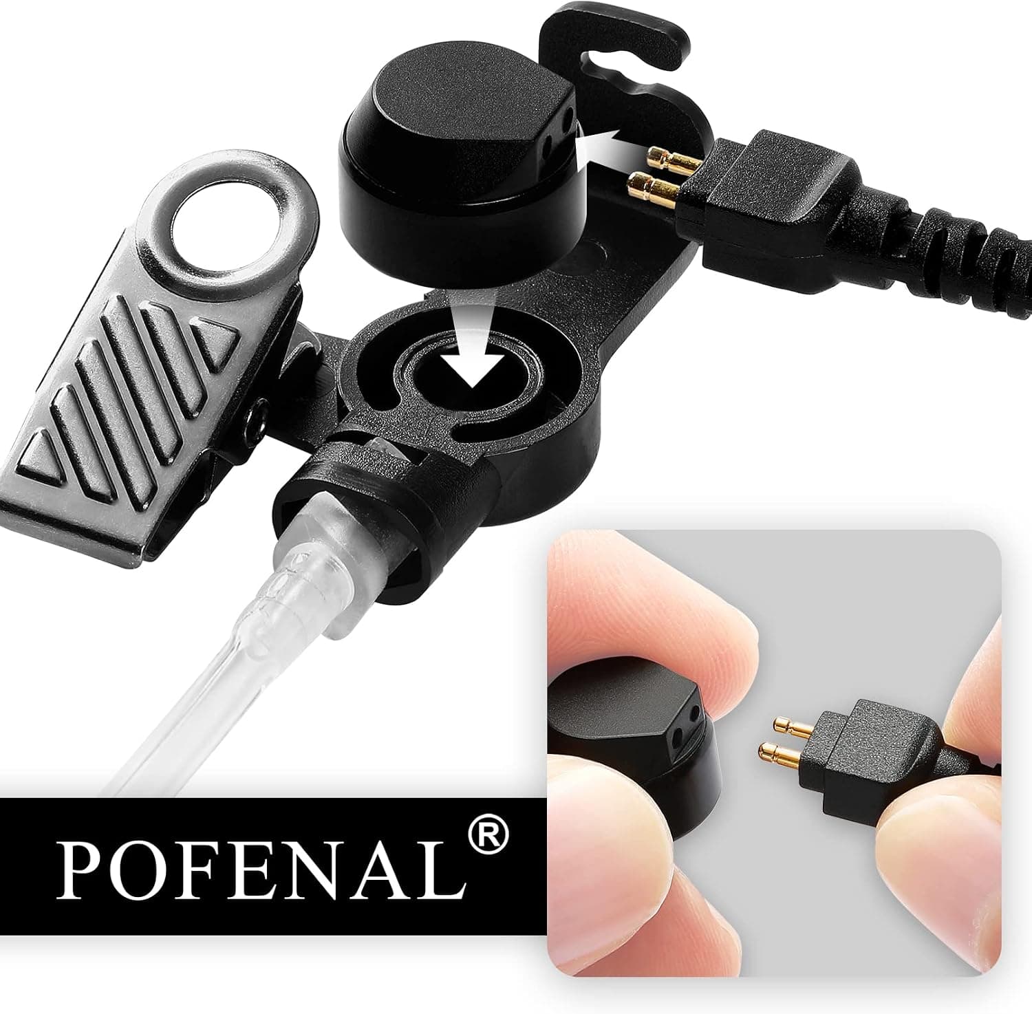 کیت هندزفری لوله آکوستیک شفاف POFENAL با میکروفون PTT بزرگ، 2 سیم و 2 Pin سازگار با BF UV-5R، BTECH، Kenwood، retc 15، Retevis RT21 RT22 کیت هندزفری لوله آکوستیک شفاف POFENAL با میکروفون PTT بزرگ، 2 سیم و 2 Pin سازگار با BF UV-5R، BTECH، Kenwood، retc 15، Retevis RT21 RT22