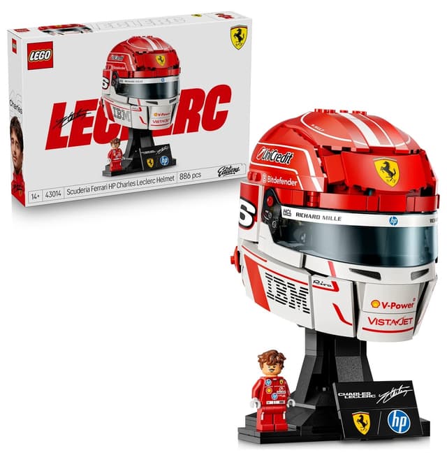 لگو 43014 Editions برای بالای ۱۴ سال، کلاه ایمنی Scuderia Ferrari HP Charles Leclerc، 886 قطعه لگو 43014 Editions برای بالای ۱۴ سال، کلاه ایمنی Scuderia Ferrari HP Charles Leclerc، 886 قطعه
