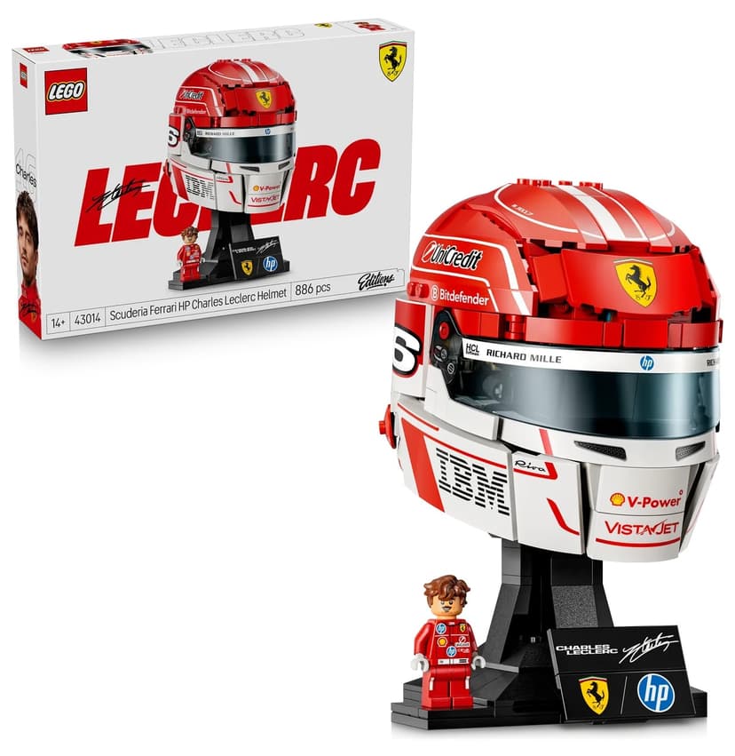 لگو Editions برای بالای ۱۴ سال، کلاه ایمنی Scuderia Ferrari HP Charles Leclerc مدل 43014، 886 قطعه لگو Editions برای بالای ۱۴ سال، کلاه ایمنی Scuderia Ferrari HP Charles Leclerc مدل 43014، 886 قطعه