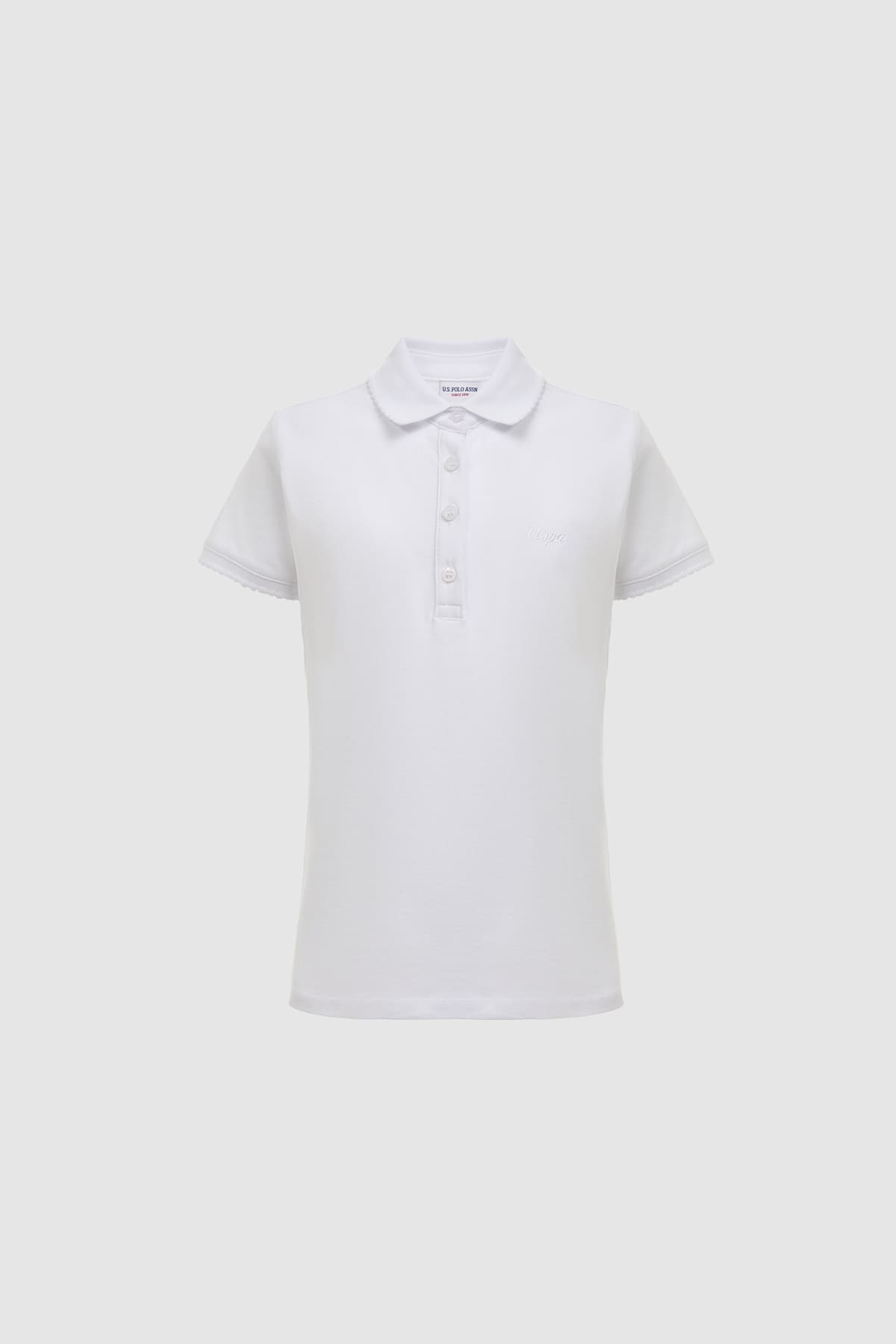 تیشرت دخترانه یقهپولو U.S. Polo Assn. سفید ساده مدل 50328218-VR013 تیشرت دخترانه یقهپولو U.S. Polo Assn. سفید ساده مدل 50328218-VR013