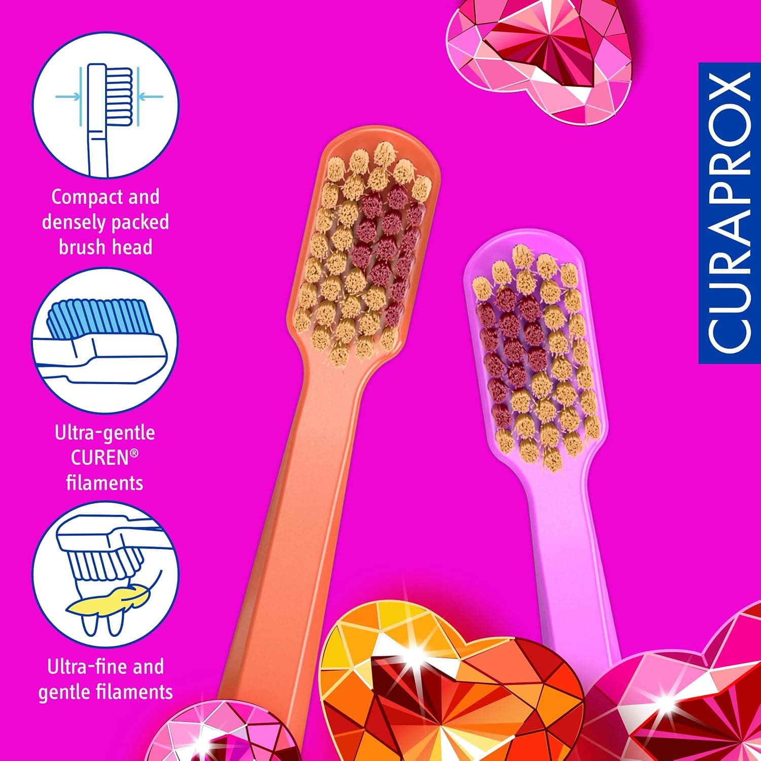 مسواک CURAPROX بسته 2 تایی Love Edition مدل Cs 5460 مسواک CURAPROX بسته 2 تایی Love Edition مدل Cs 5460