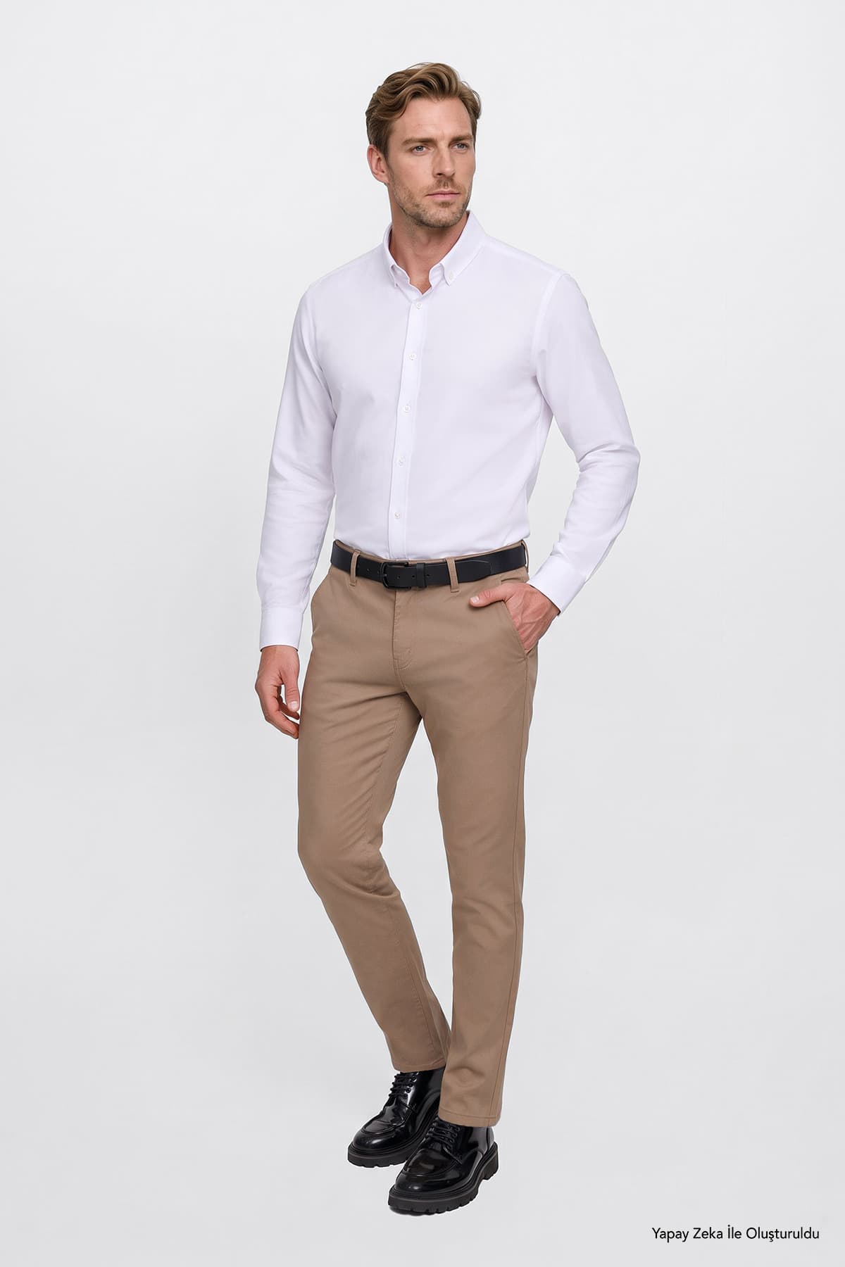 شلوار مردانه AC&Co Altınyıldız Classics نخی شتری Tapered Fit طرح مورب کشی شلوار مردانه AC&Co Altınyıldız Classics نخی شتری Tapered Fit طرح مورب کشی