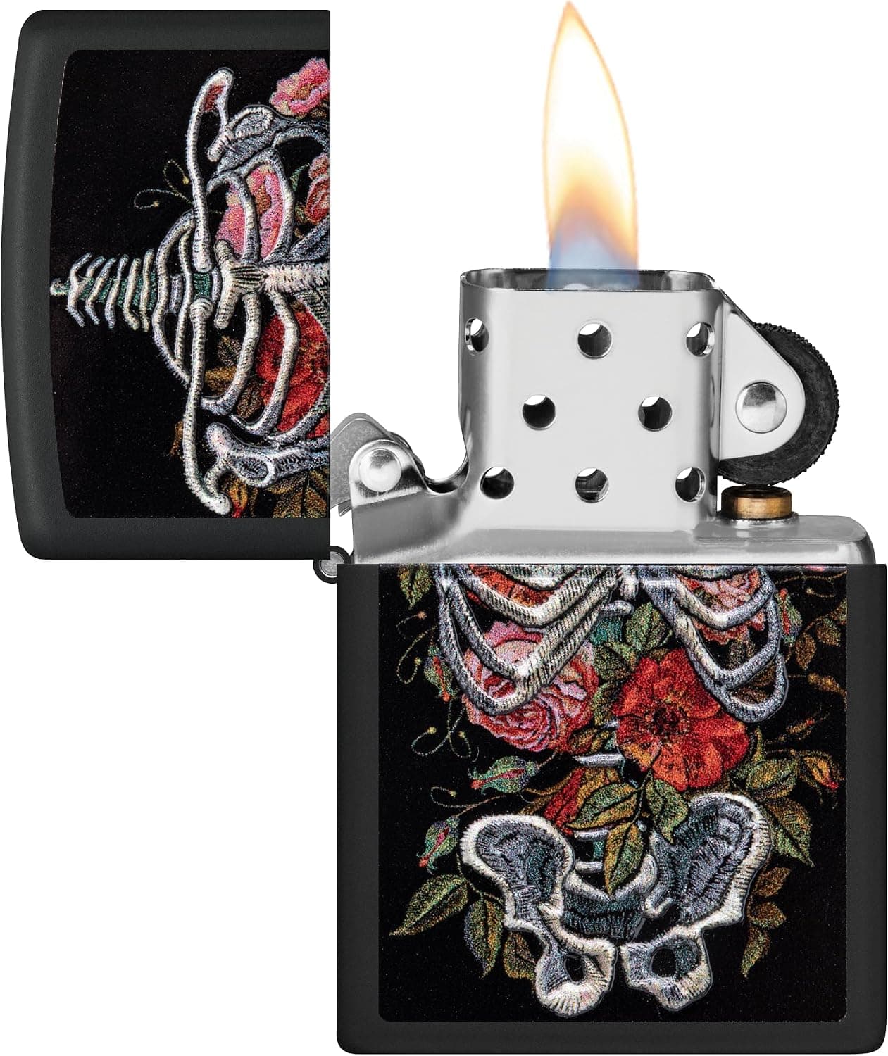 محصول Zippo مشکی طرح اسکلت چاپ 3D و گلدوزی مدل 60006891 محصول Zippo مشکی طرح اسکلت چاپ 3D و گلدوزی مدل 60006891