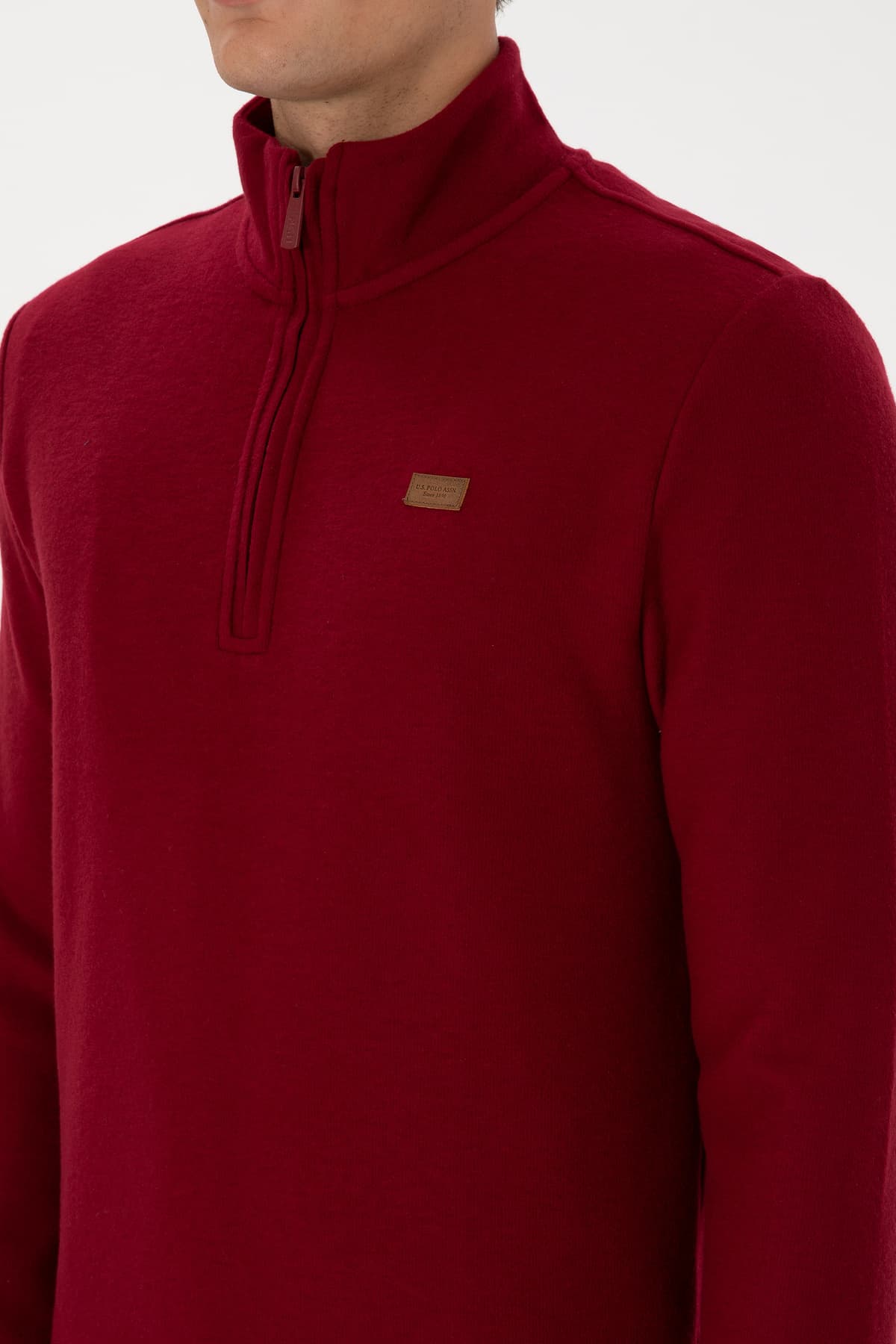 سویشرت مردانه U.S. Polo Assn. فیت معمولی نیم زیپ شاردون یقه پولو زرشکی بیسیک مدل 50313802-VR014 سویشرت مردانه U.S. Polo Assn. فیت معمولی نیم زیپ شاردون یقه پولو زرشکی بیسیک مدل 50313802-VR014