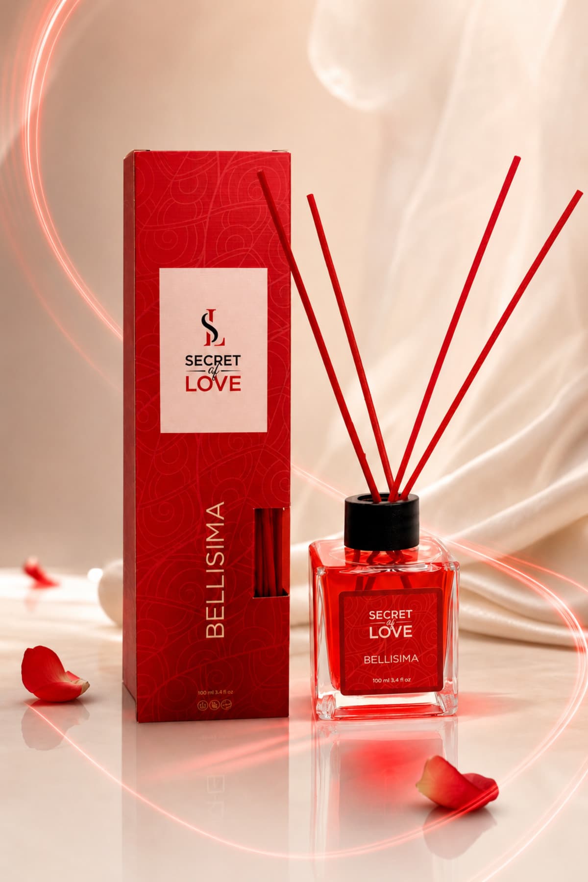 خوشبوکننده اتاق SECRET OF LOVE چوب بامبو شیشهای مدل Bellisima 100 ml خوشبوکننده اتاق SECRET OF LOVE چوب بامبو شیشهای مدل Bellisima 100 ml
