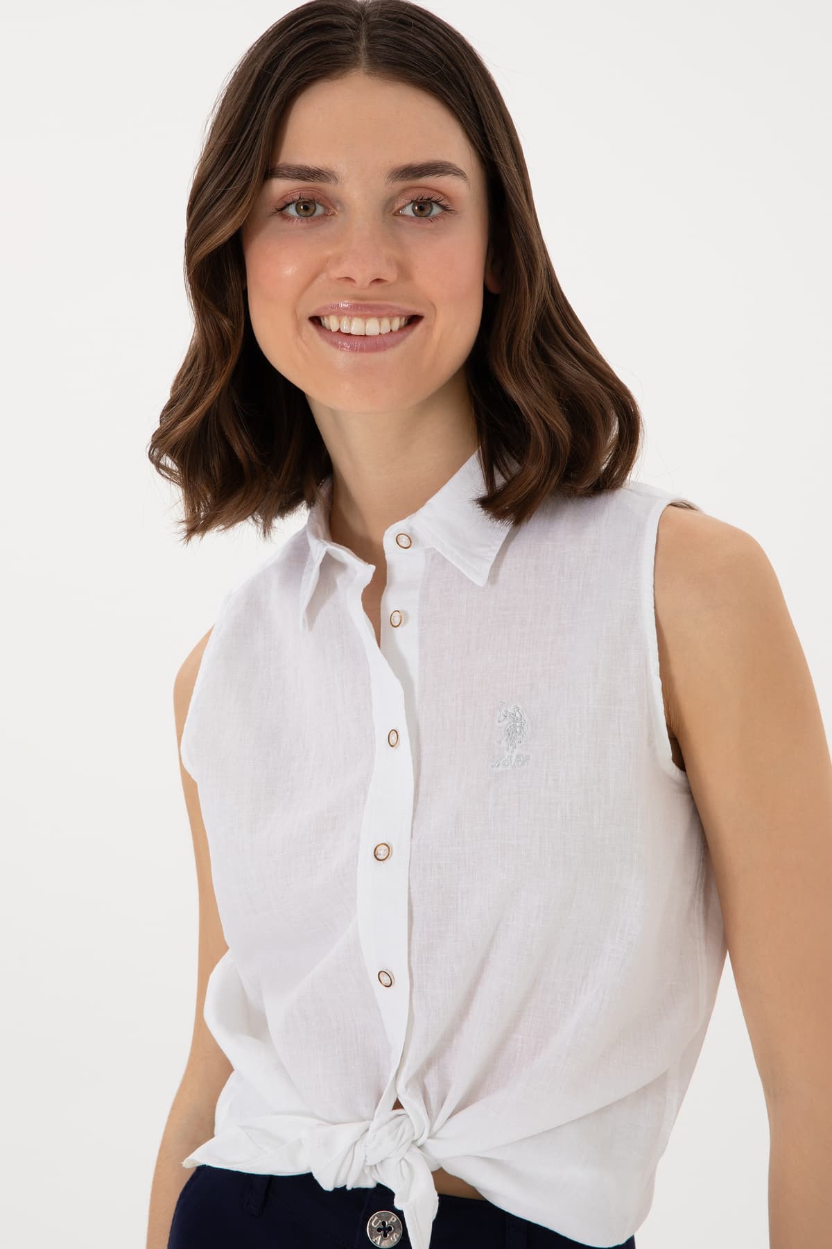 پیراهن زنانه U.S. Polo Assn. کتان مخلوط آستین کوتاه سفید مدل 50298111-VR013 پیراهن زنانه U.S. Polo Assn. کتان مخلوط آستین کوتاه سفید مدل 50298111-VR013