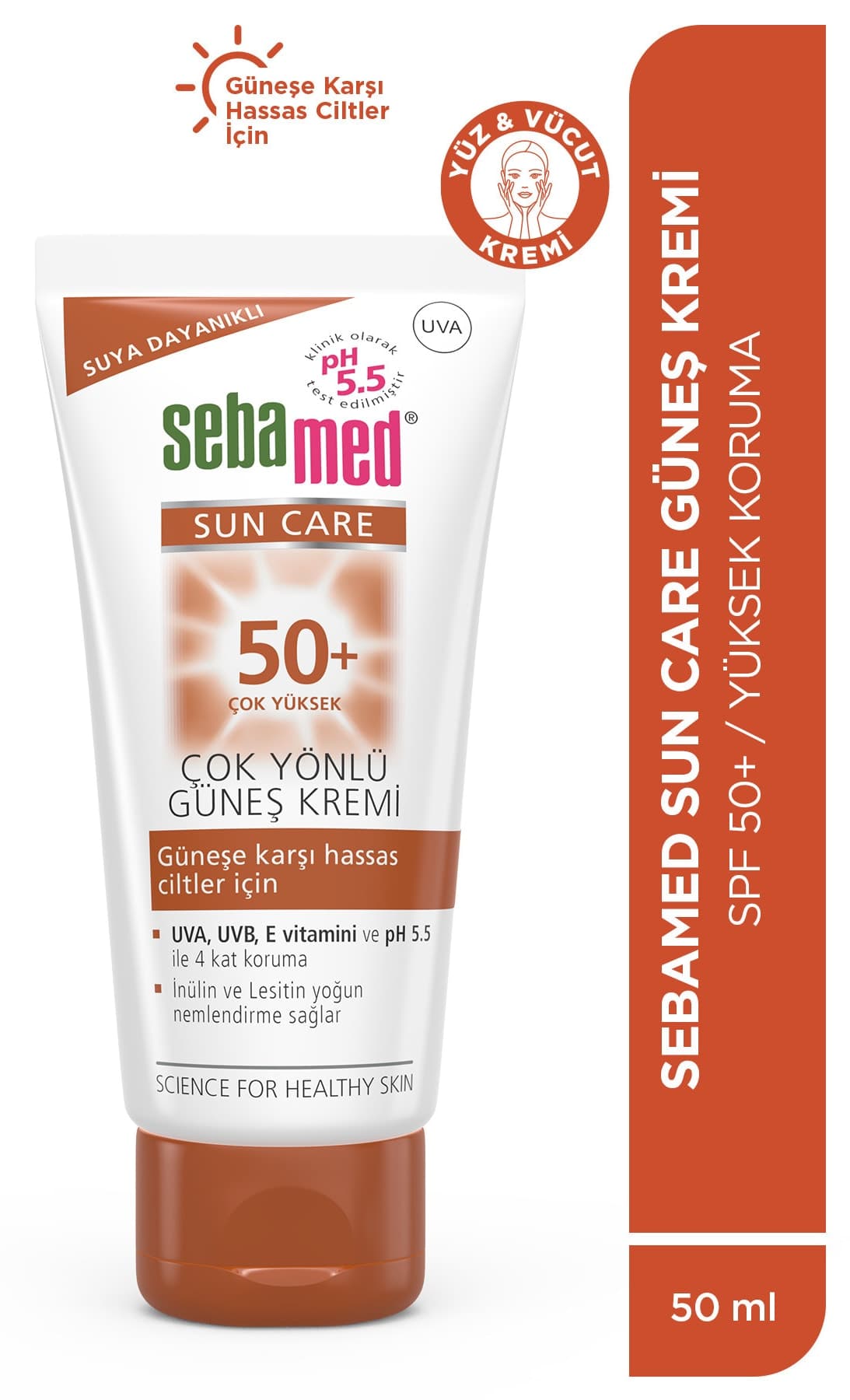 کرم ضدآفتاب صورت و بدن Sebamed با محافظت سهگانه SPF 50+، فیلترهای UVA و UVB و ویتامین E 50 ml کرم ضدآفتاب صورت و بدن Sebamed با محافظت سهگانه SPF 50+، فیلترهای UVA و UVB و ویتامین E 50 ml